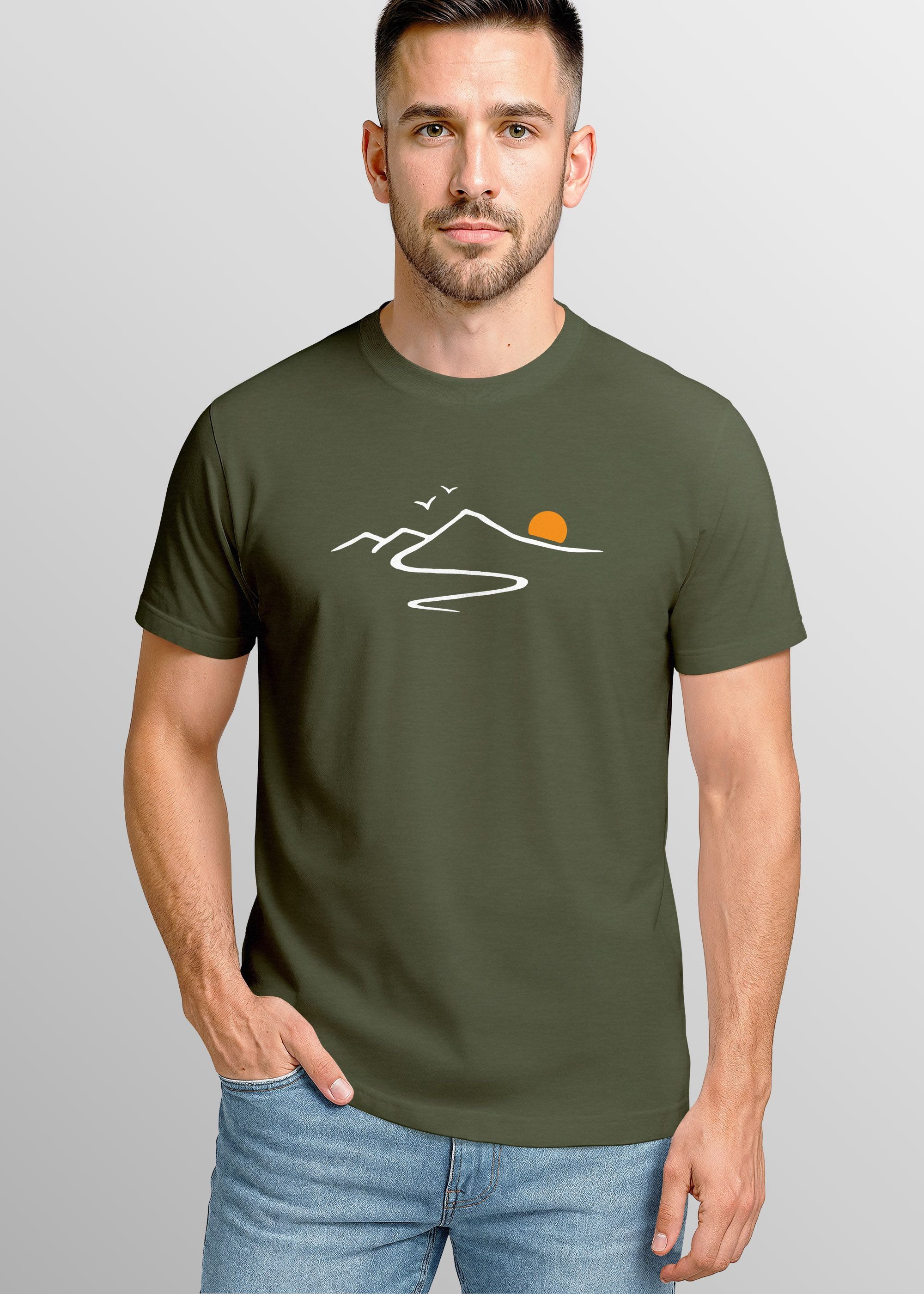 Neverless Print-Shirt Herren T-Shirt Frontprint minimalistische günstig online kaufen
