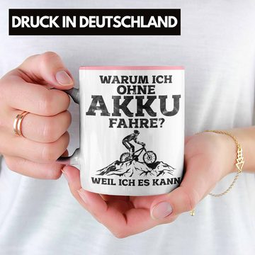 Trendation Tasse Lustige Geschenkidee Radfahrer Tasse Anti-E-Bike Spruch