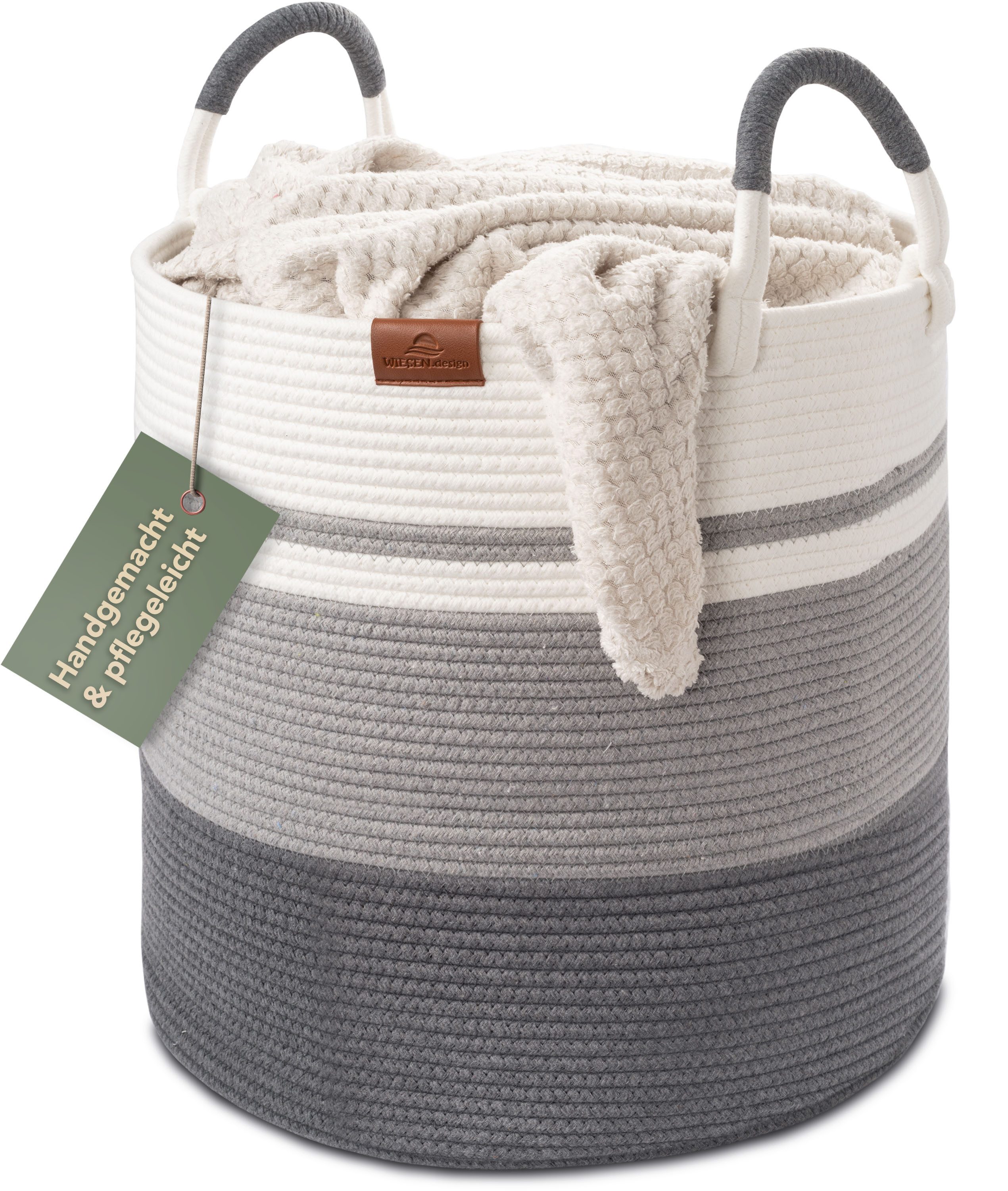 WIESEN.design Wäschekorb EMILIA Ø46xH48 cm 80L, Wäschekorb geflochten aus B günstig online kaufen