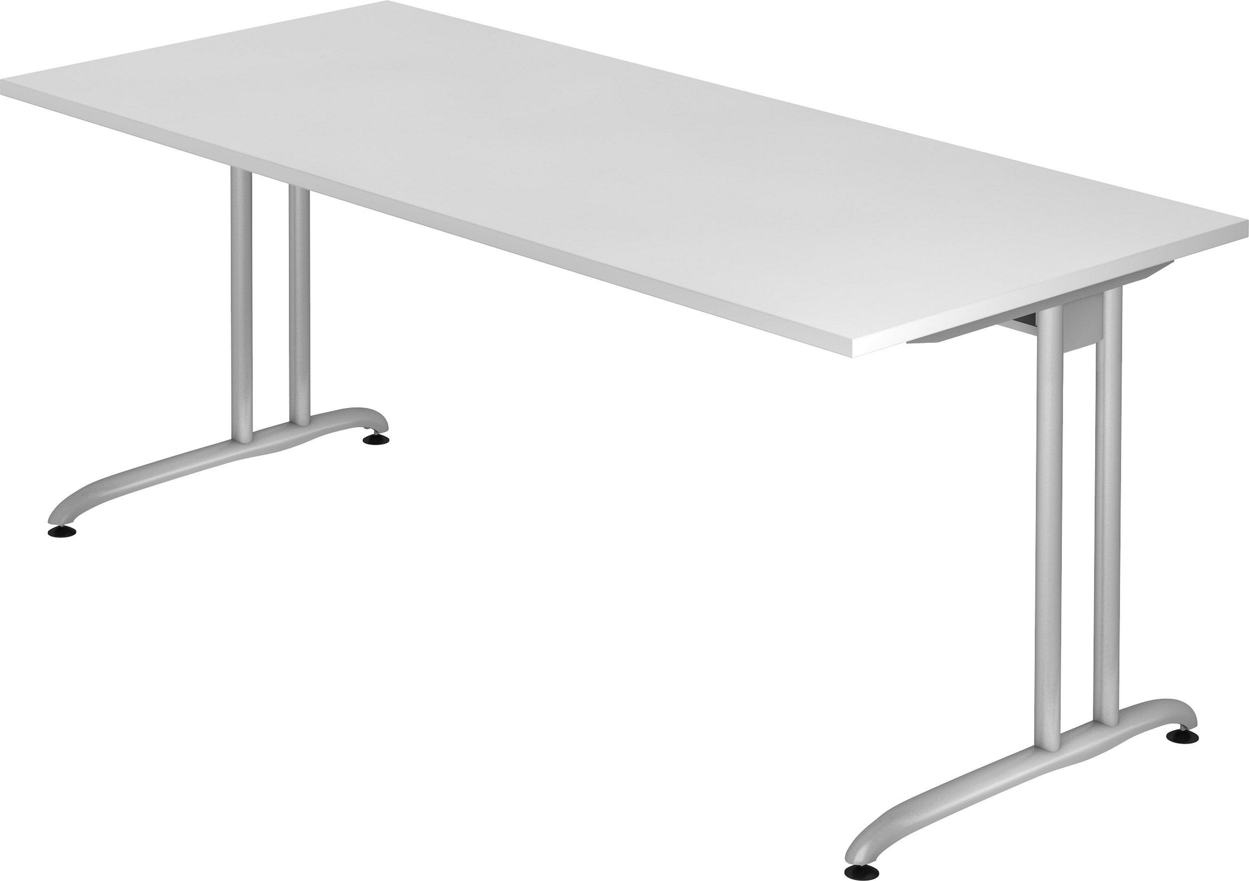 bümö Schreibtisch Schreibtisch Serie-B, Rechteck: 180 x 80 cm - Dekor: Weiß
