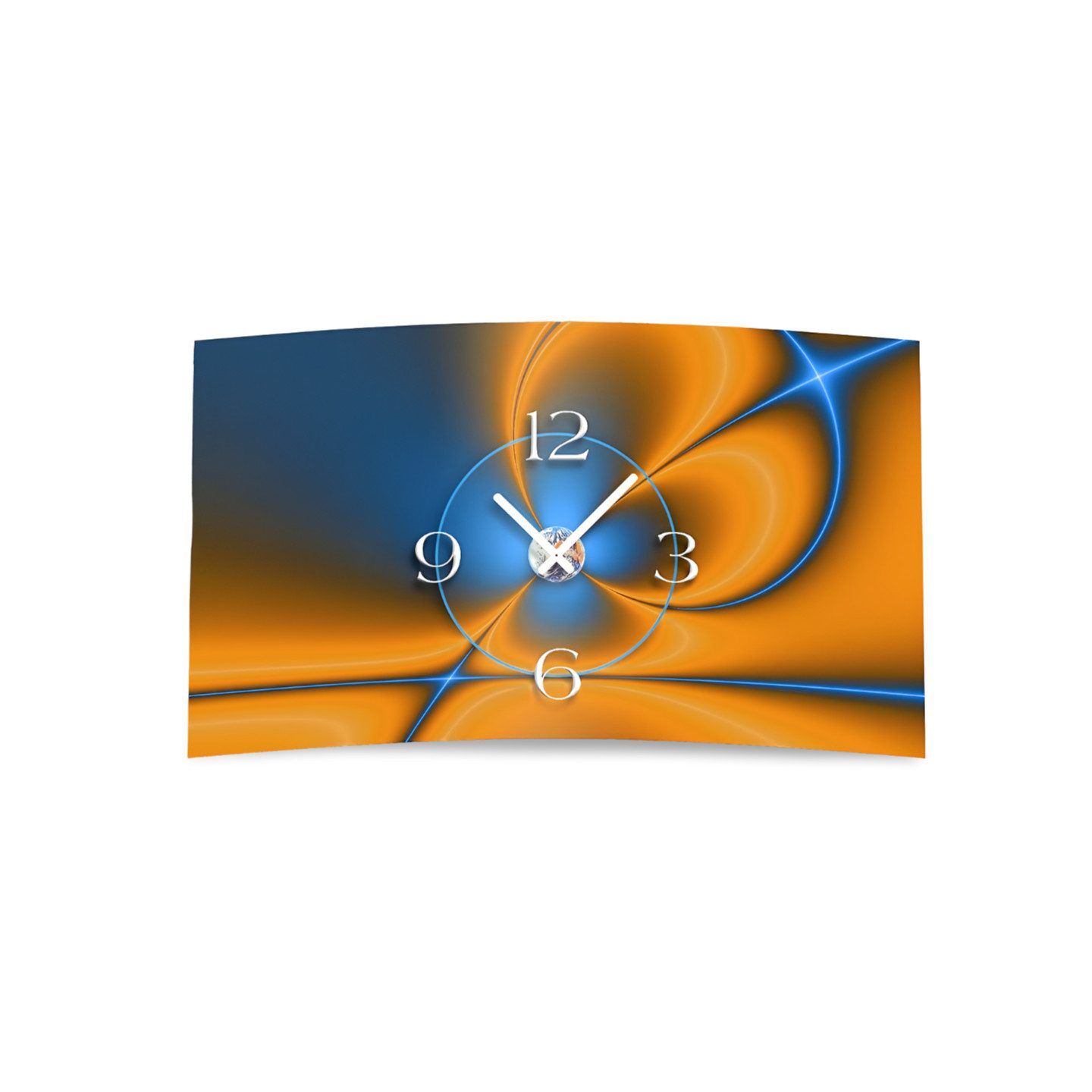 dixtime Wanduhr Digital Designer Art abstrakt Designer Wanduhr (Einzigartige 3D-Optik aus 4mm Alu-Dibond)