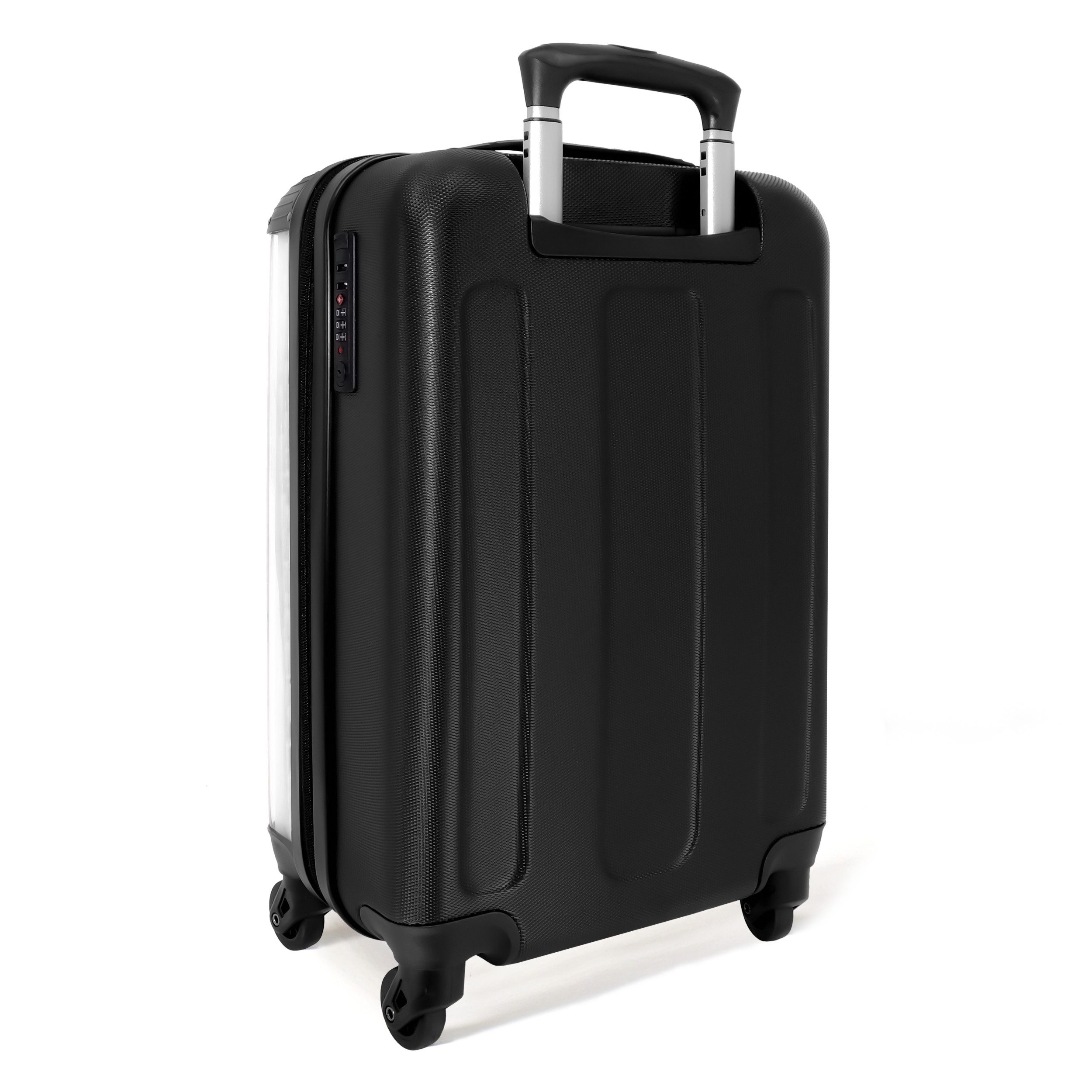 NoBoringSuitcases.com© Hartschalen-Trolley Weiß - einfarbig 55x35x20cm, 4 Rollen, Reisetasche mit Rollen, Koffer Handgepäck Flugzeug