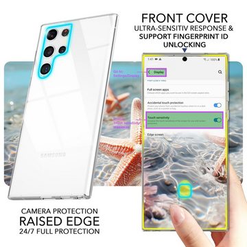 Nalia Smartphone-Hülle Samsung Galaxy S24 Ultra, Klare 360 Grad Hülle / Transparenter Rundum Schutz / Anti-Gelb Cover