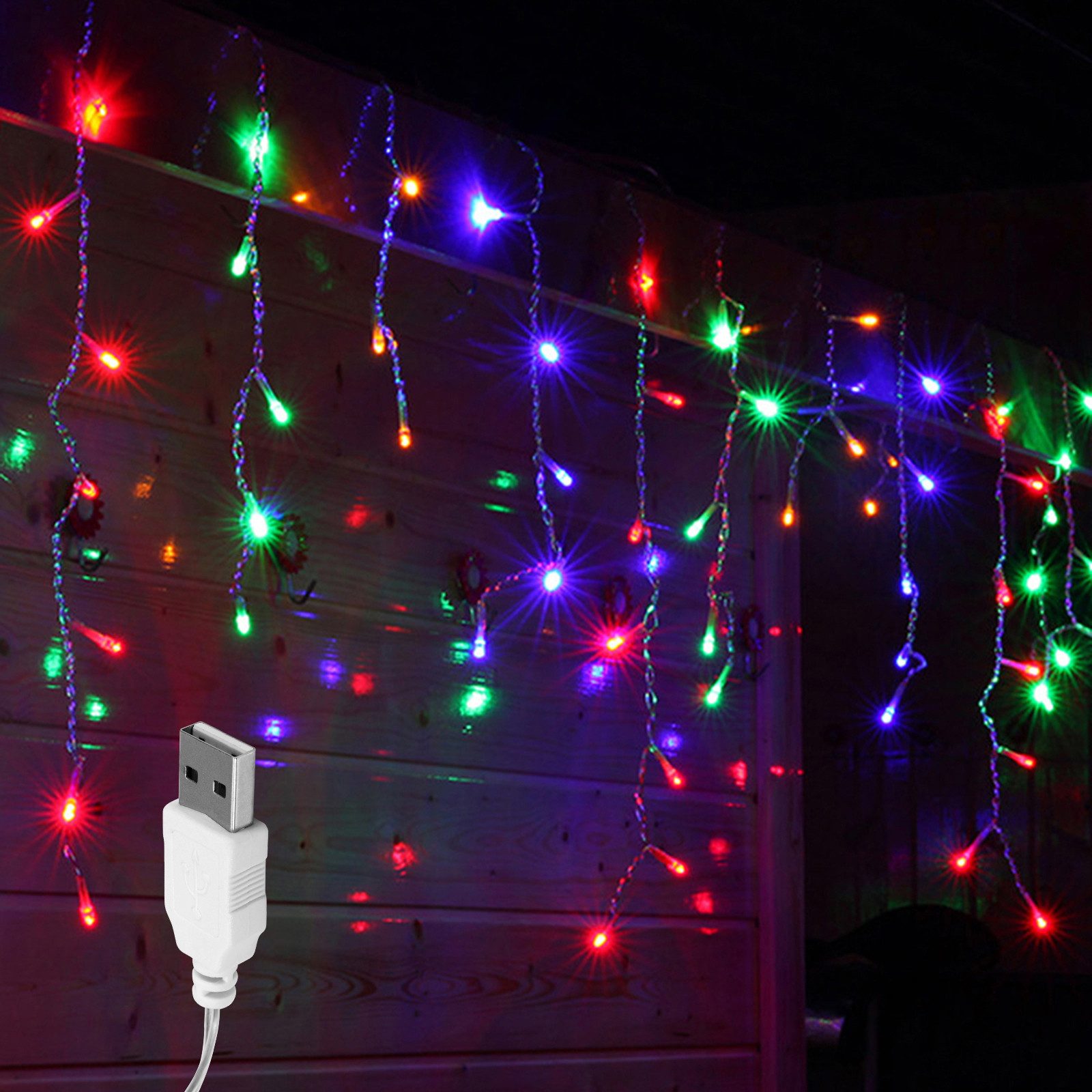 Rosnek LED-Lichtervorhang 3M, 96LEDs,12 Stränge, Wasserdicht, USB, für Wand günstig online kaufen