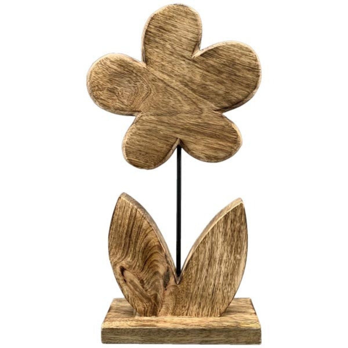 Dekoobjekt Blume Holz natur auf Fuß Fensterdeko 20x6cm H37cm Deko Figur