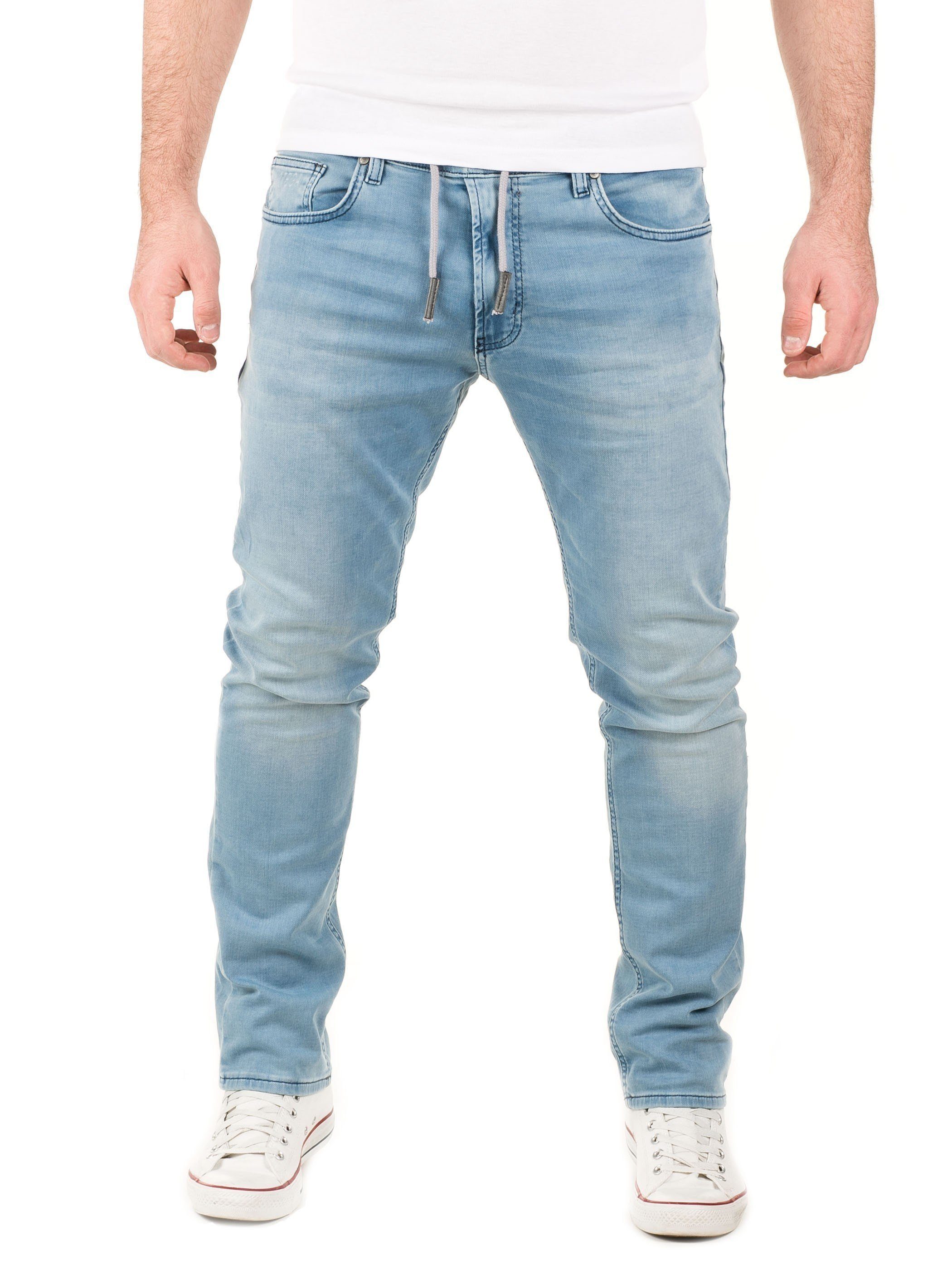 in Sweathosen Slim-fit-Jeans Denim Shadow Hose 3R4020) Jogging Stretch Jogginghose Blau (Blue Jeans Noah WOTEGA in Herren Jeans-Look