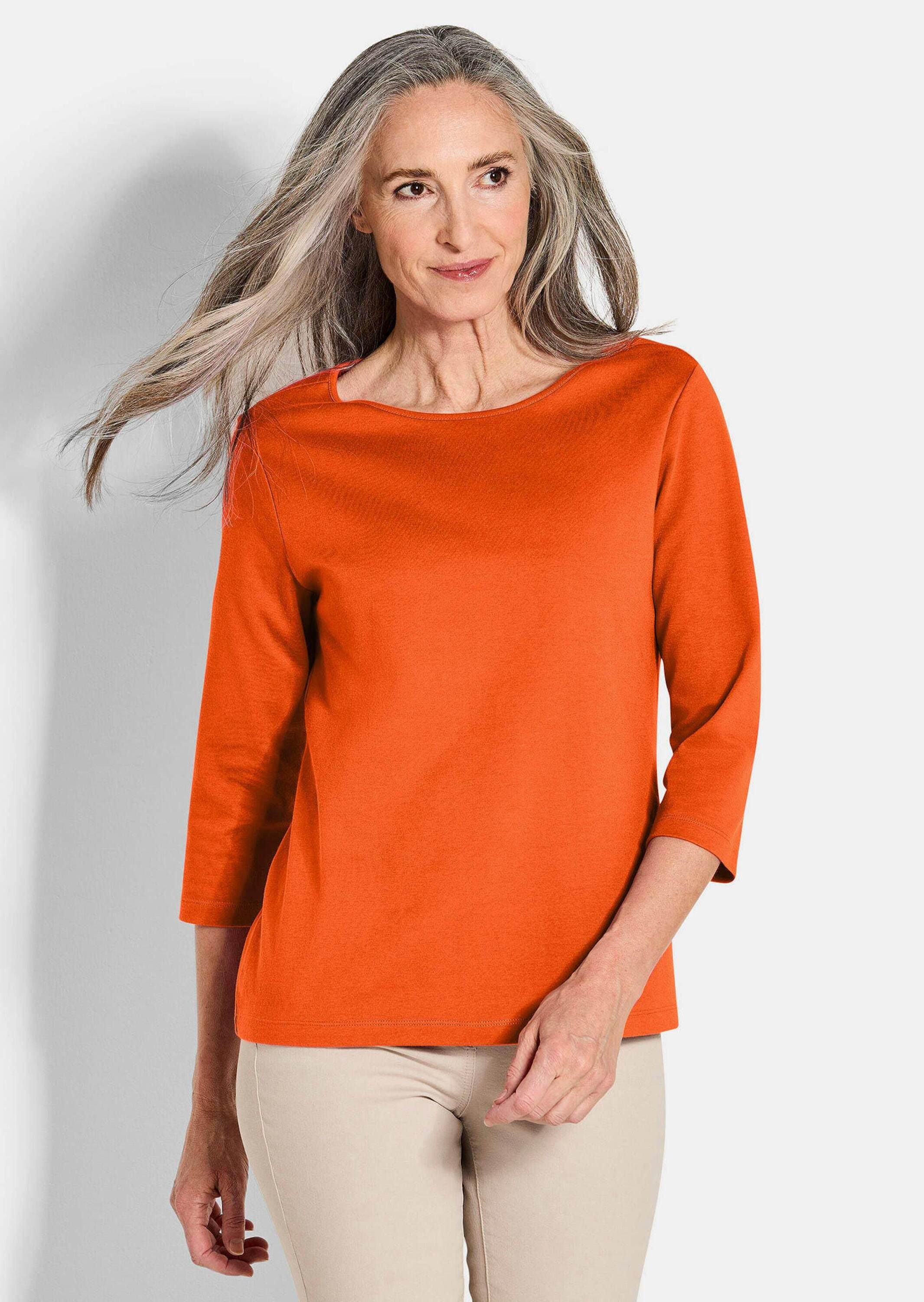 GOLDNER Print-Shirt Basic Shirt mit U-Boot-Ausschnitt Baumwollshirt im klas günstig online kaufen