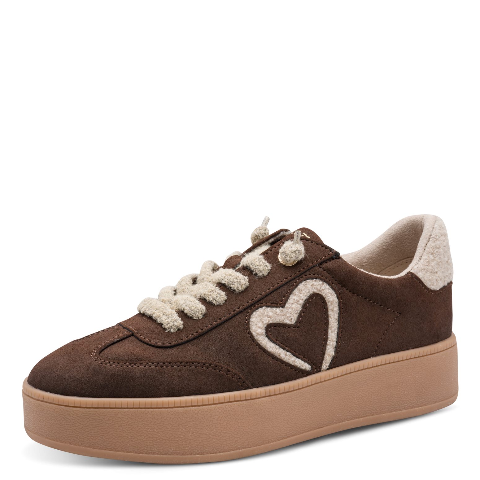 MARCO TOZZI Slip-On Sneaker Freizeitschuh, Plateausneaker, Slipper mit Plüsch-Herz