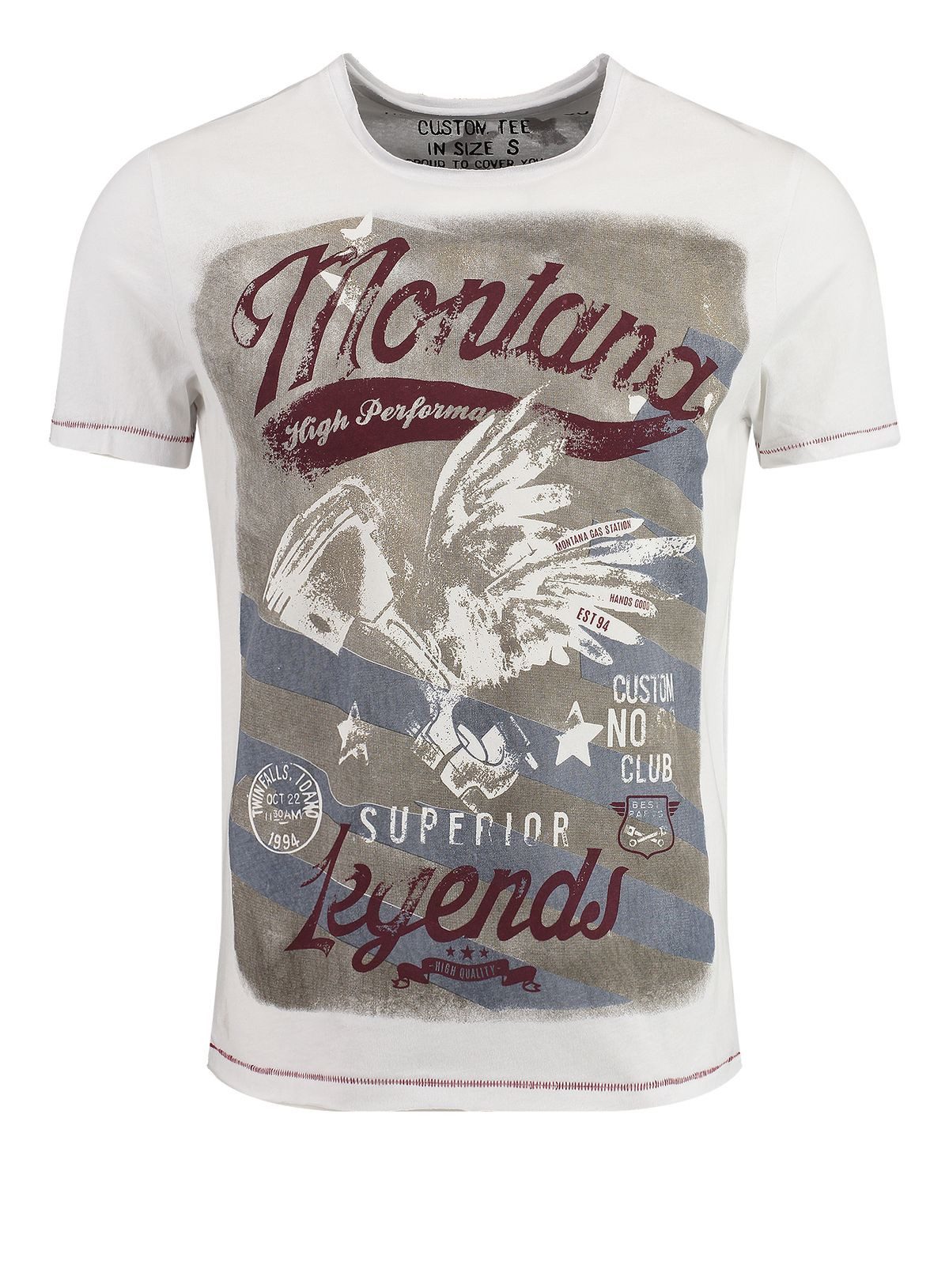 Key Largo T-Shirt T-Shirt Montana USA Biker Print Motiv vintage Look MT00183 Rundhalsauschnitt bedruckt kurzarm slim fit