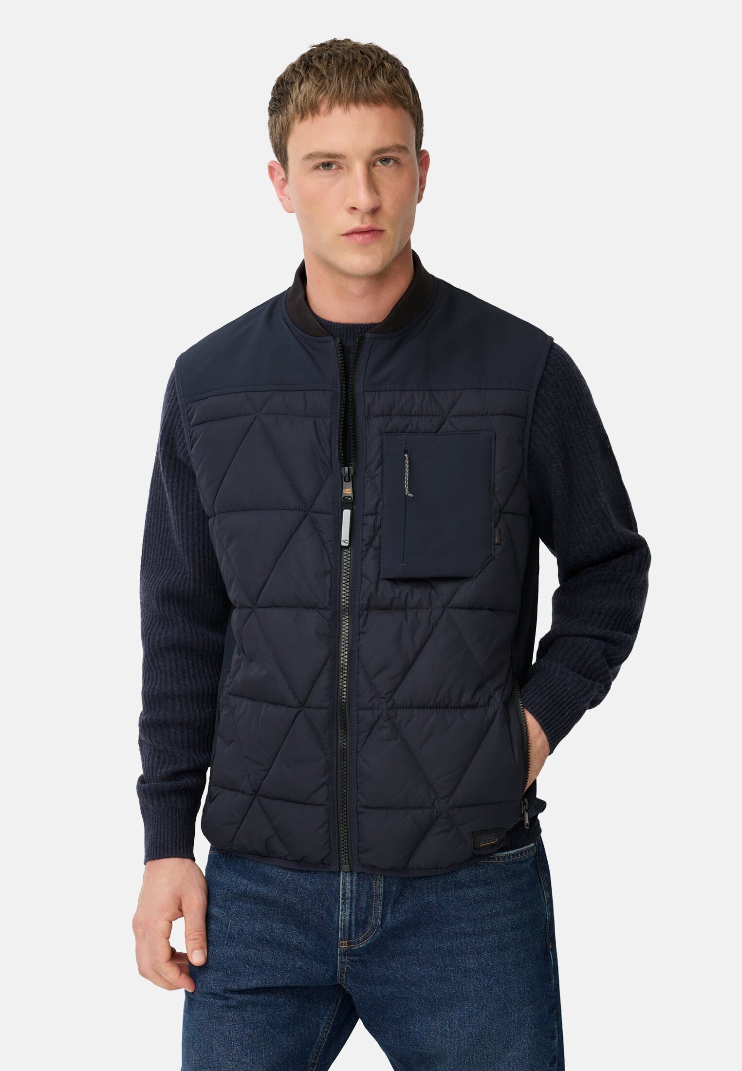 Funktionsweste aus reinem Polyester ärmellos Stehkragen
