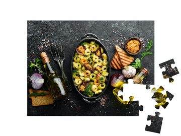 puzzleYOU Puzzle Italienische Küche: Ravioli mit Zwiebeln und Senf, 48 Puzzleteile, puzzleYOU-Kollektionen Essen und Trinken