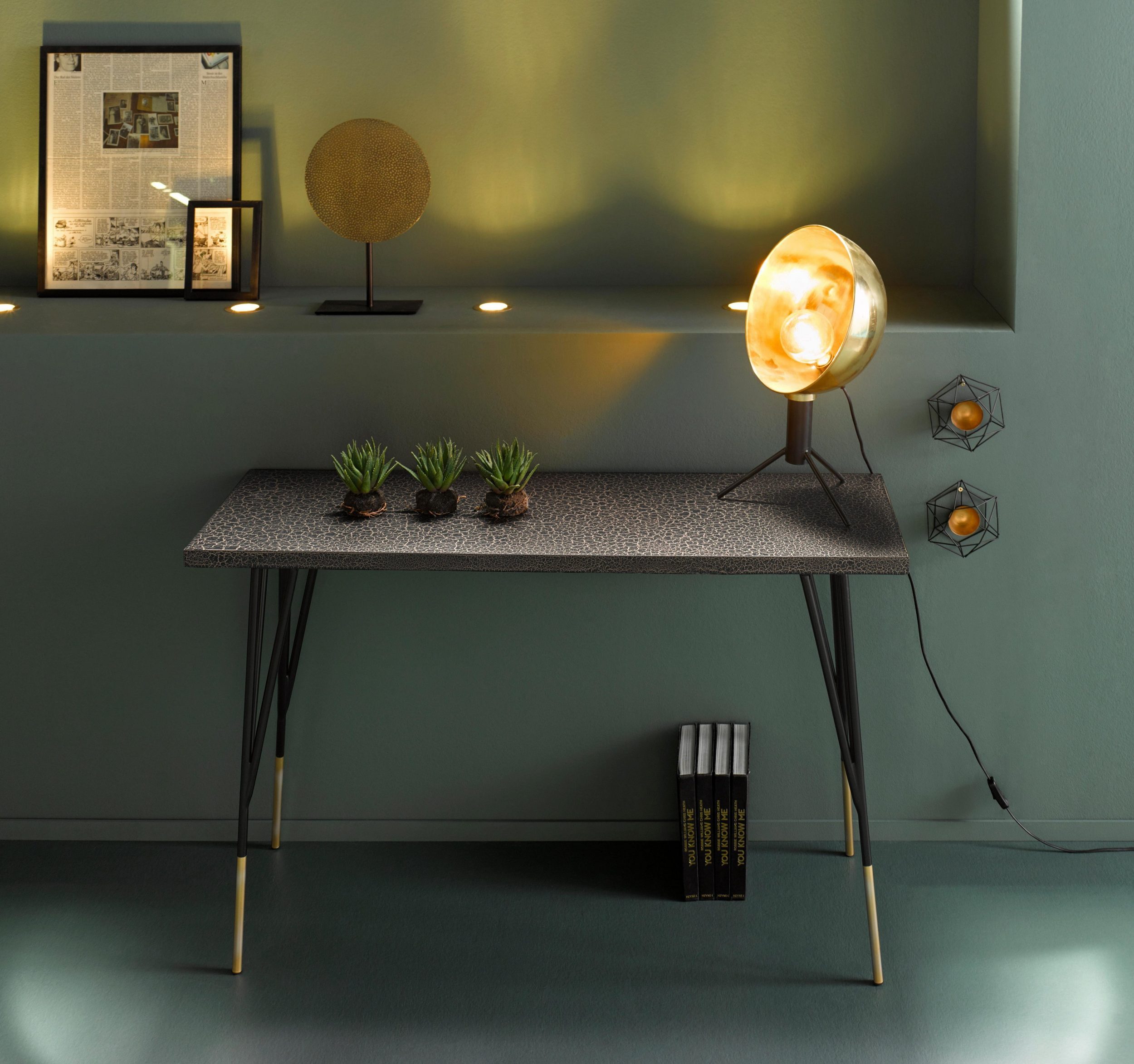 loft24 Konsolentisch Clive, Flurtisch, Beistelltisch, Metallgestell, Breite 120 cm