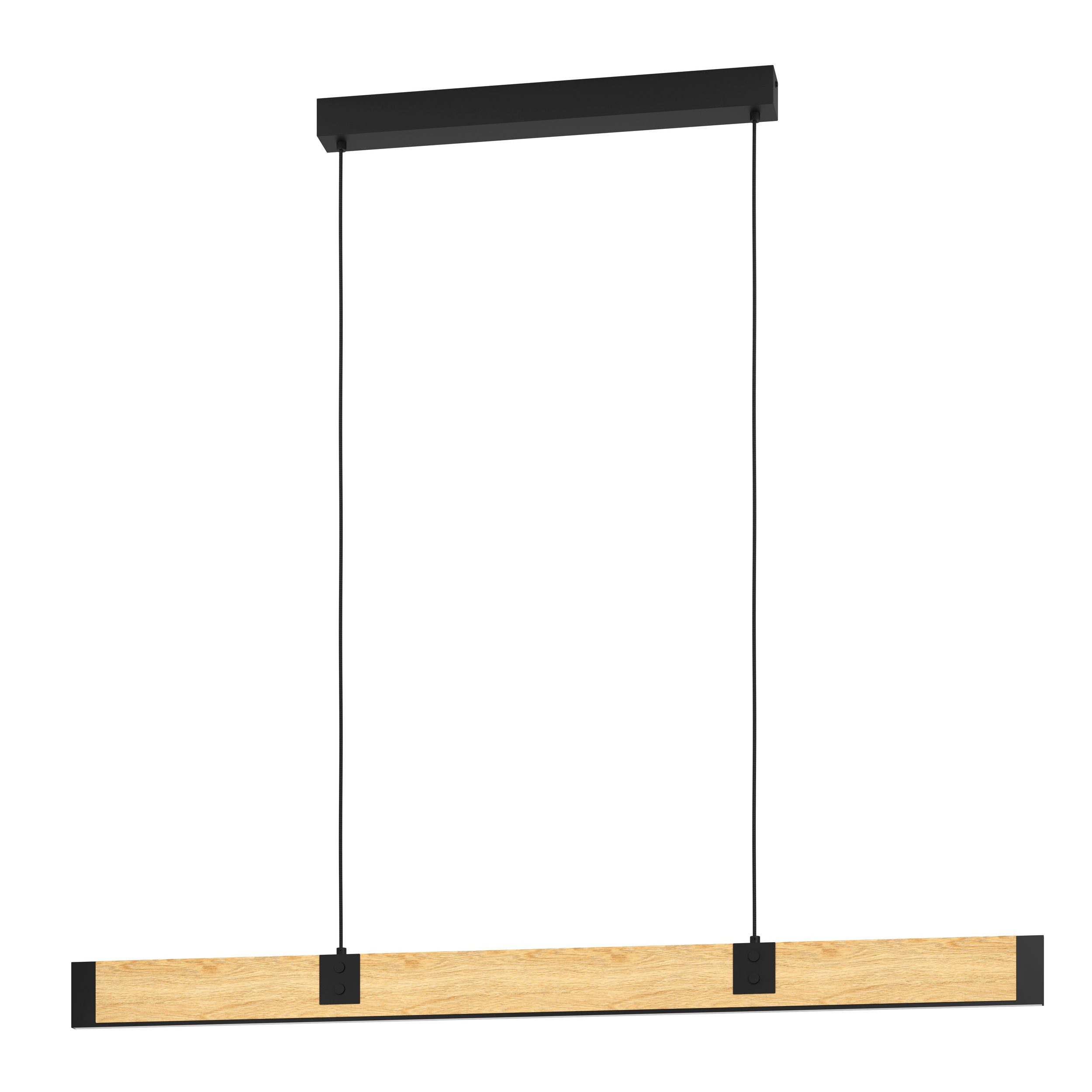 EGLO LED-Hängeleuchte Caminarro, Leuchtmittel inklusive, LED Pendelleuchte Esstisch Hängelampe aus Holz und Metall in Schwarz