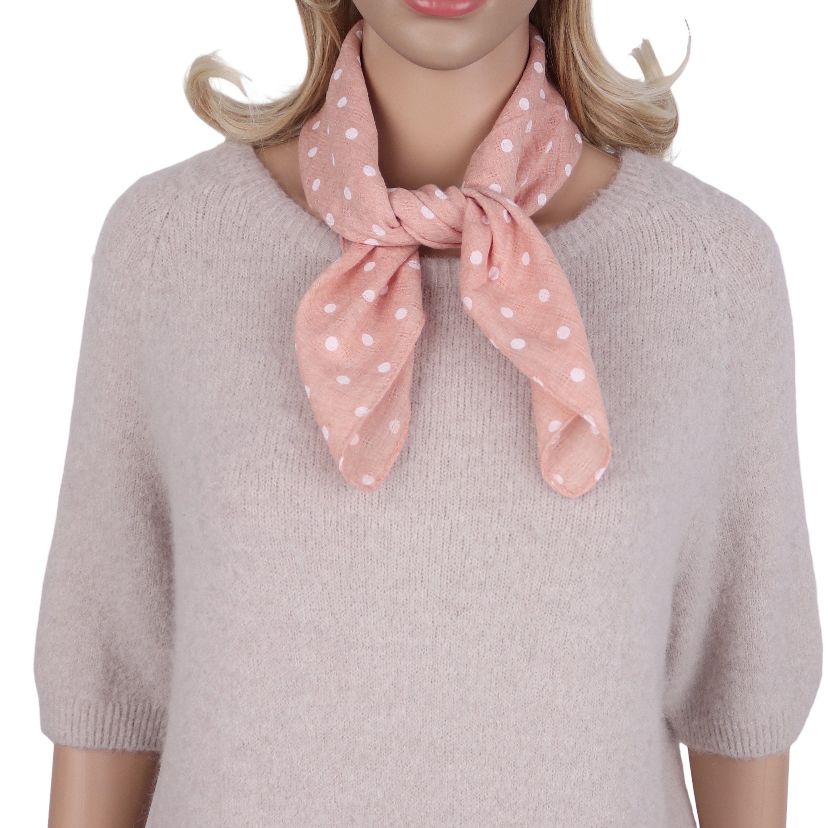 MIRROSI Nickituch Dreicktuch ca. 60 × 60 cm, wunderschönes Punkte-Muster, Damen Halstuch ideal für Frühling, Sommer oder Herbst