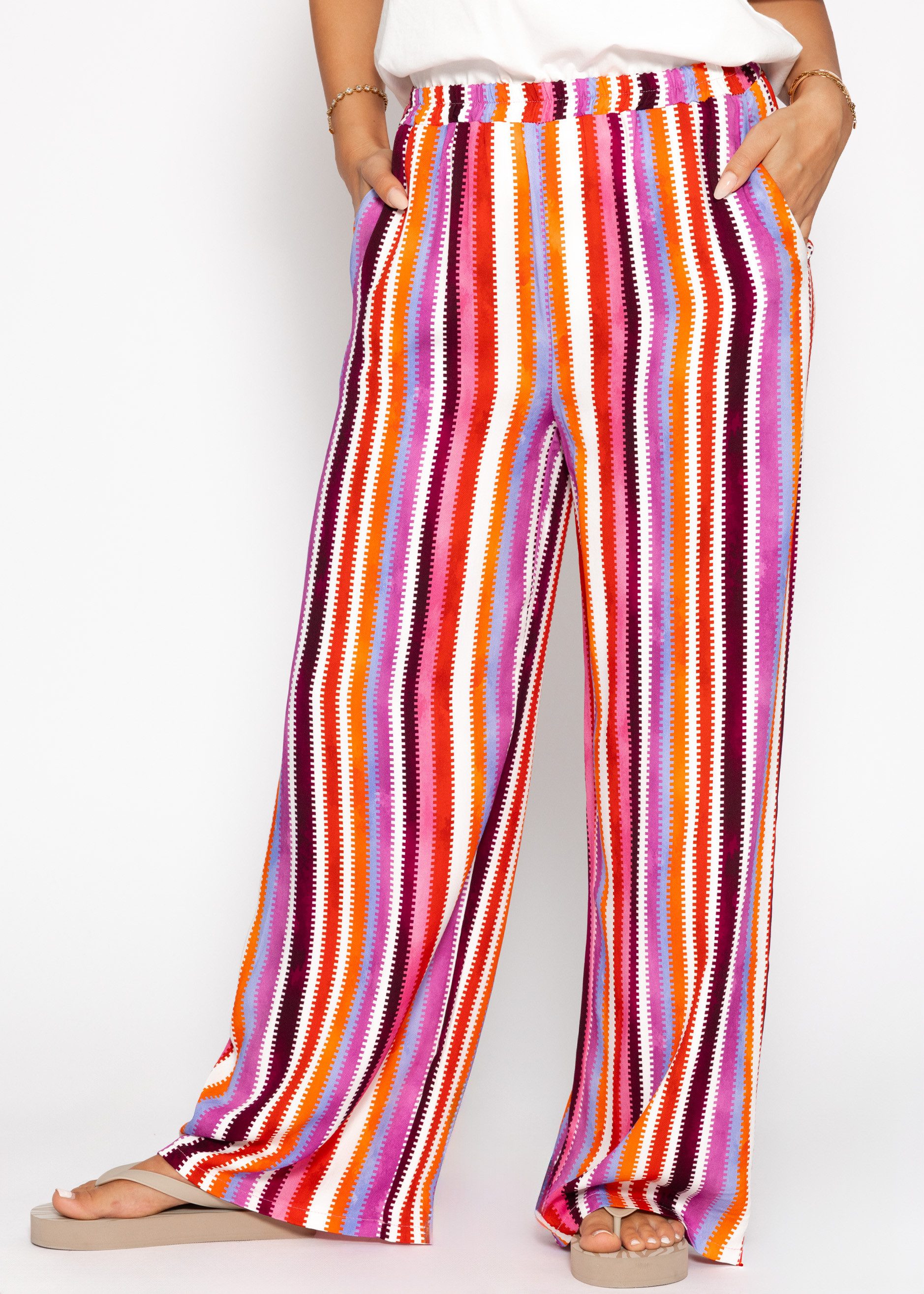 SASSYCLASSY Stoffhose Strickhose mit geradem Bein günstig online kaufen