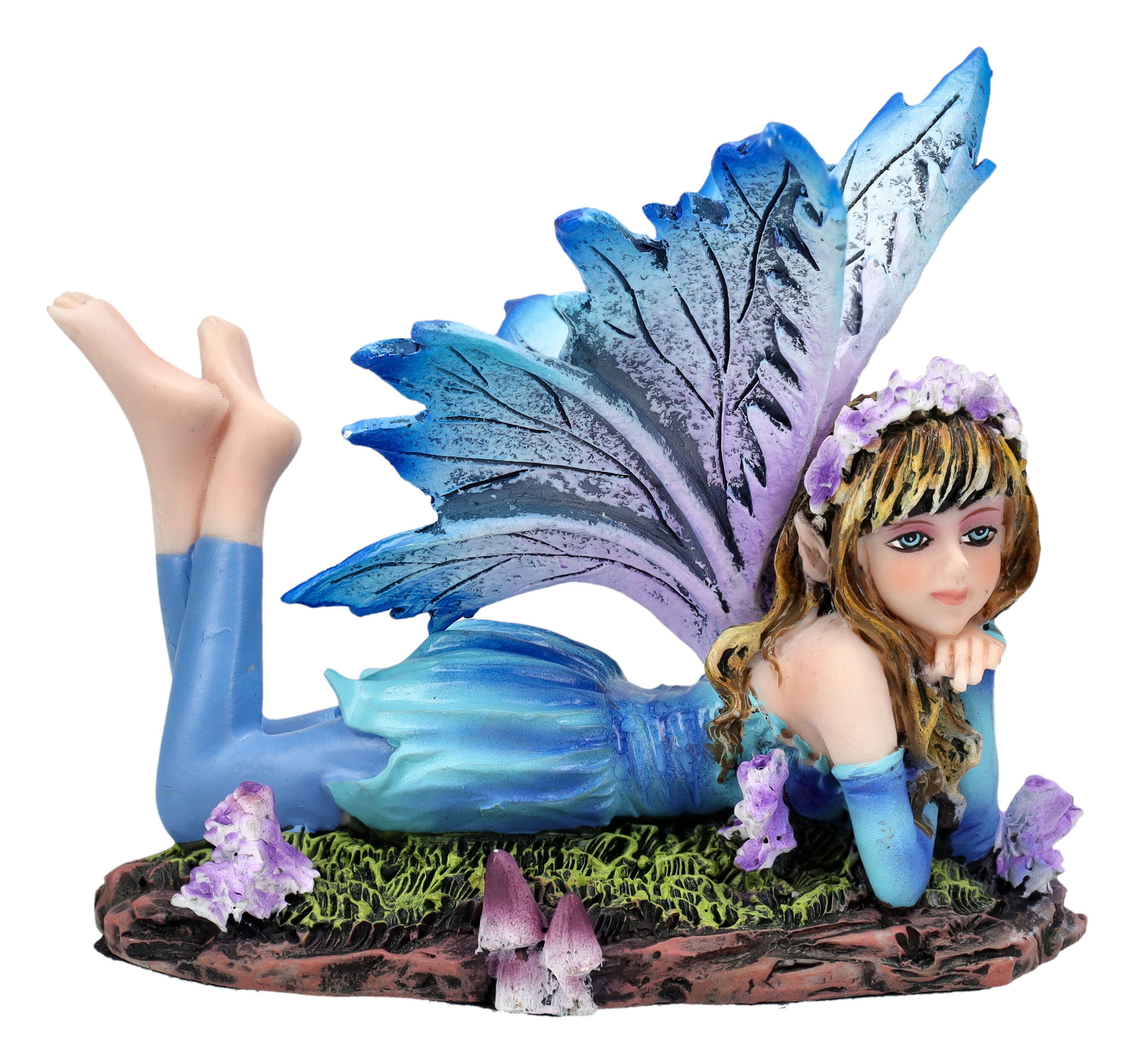 Figuren Shop GmbH Fantasy-Figur Elfen Figur – Liegende Elfe Azura Fantasy Deko 8,5 cm Dekofigur Fee