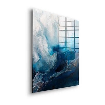 DOTCOMCANVAS® Acrylglasbild Blue Water - Acrylglas, Acrylglasbild Blue Water abstrakt schwarz weiß blau moderne Kunst