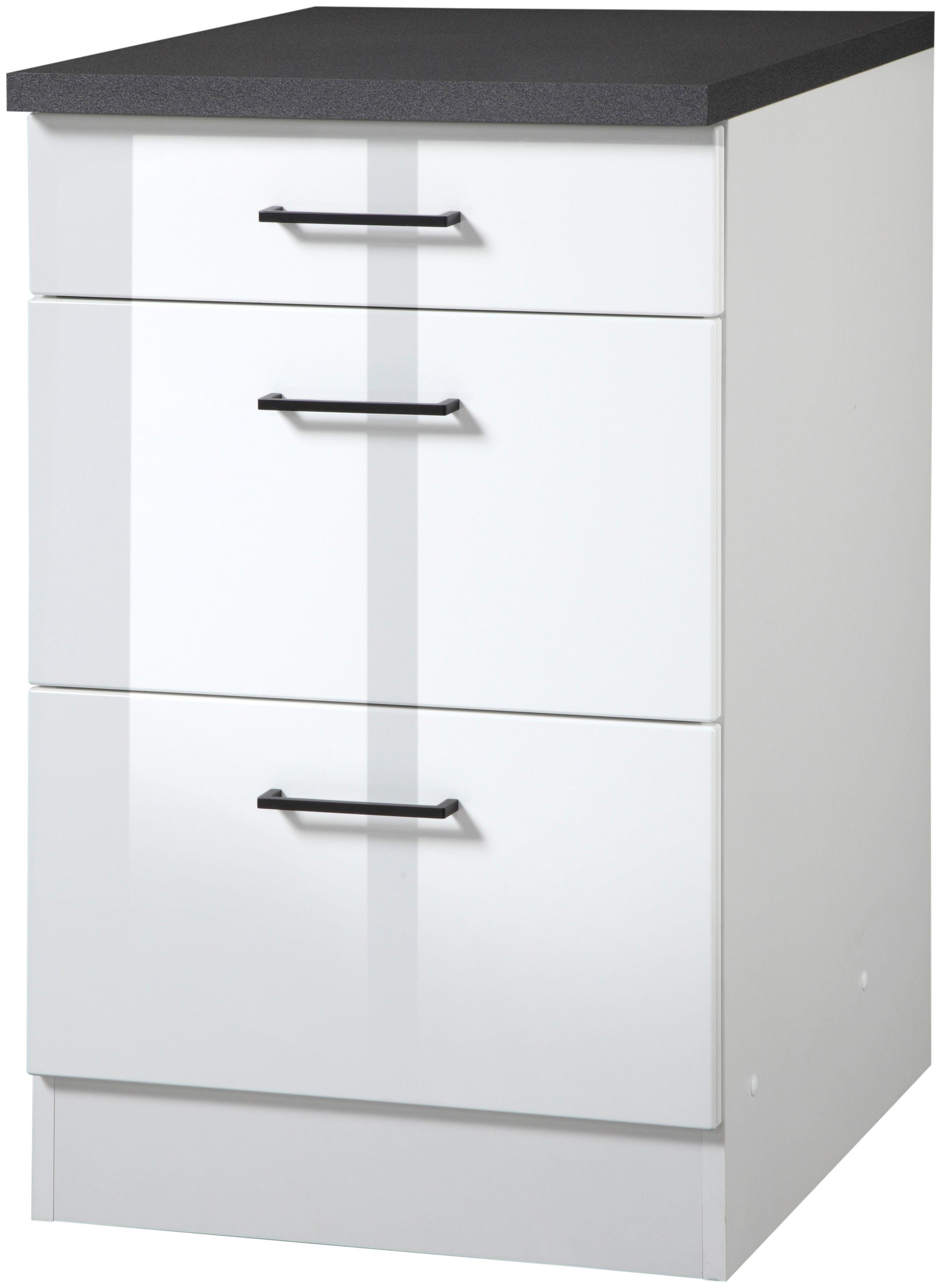 KOCHSTATION Unterschrank KS-Trier Breite 50 cm, mit 2 Auszügen und 1 Schublade