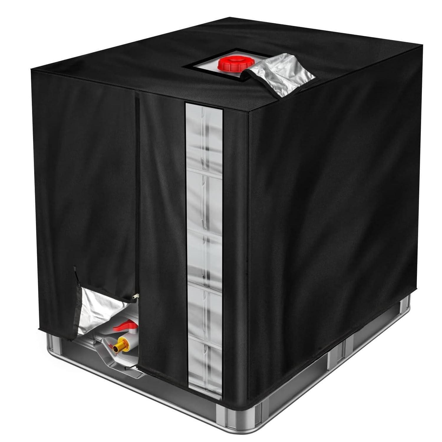 LuxusKollektion Schutzplane Abdeckung IBC Tank Wassertank 1000L Reißverschluss Schwarz