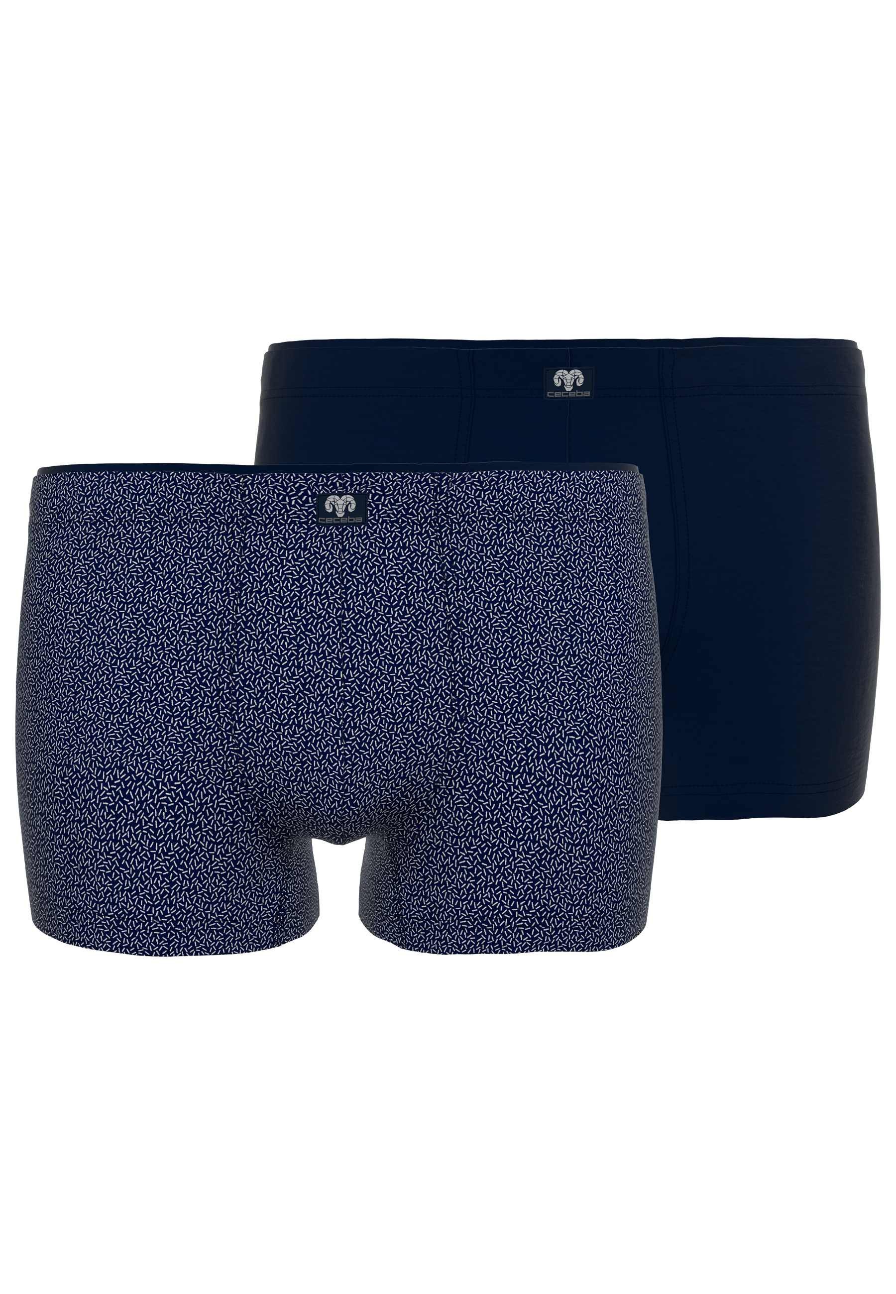 Boxershorts CECEBA Herren Pants blau uni 2er Pack