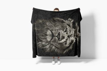 Sinus Art Handtücher Handtuch Strandhandtuch Saunatuch Kuscheldecke mit Tiermotiv stolzer Löwe, Baumwolle-Polyester-Mix (1-St), Handtuch