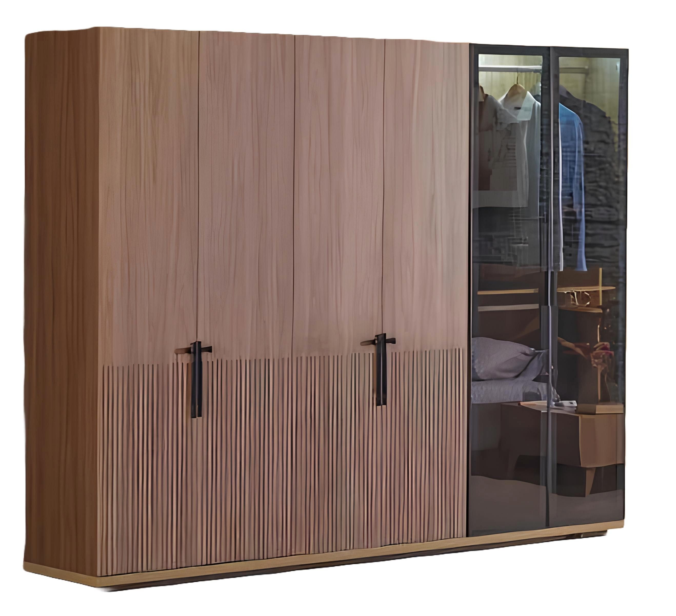JVmoebel Kleiderschrank Modernes Schlafzimmer-Set aus Holz mit Glasdetails in eleganter Optik (1-St., Kleiderschrank) Made in Europa