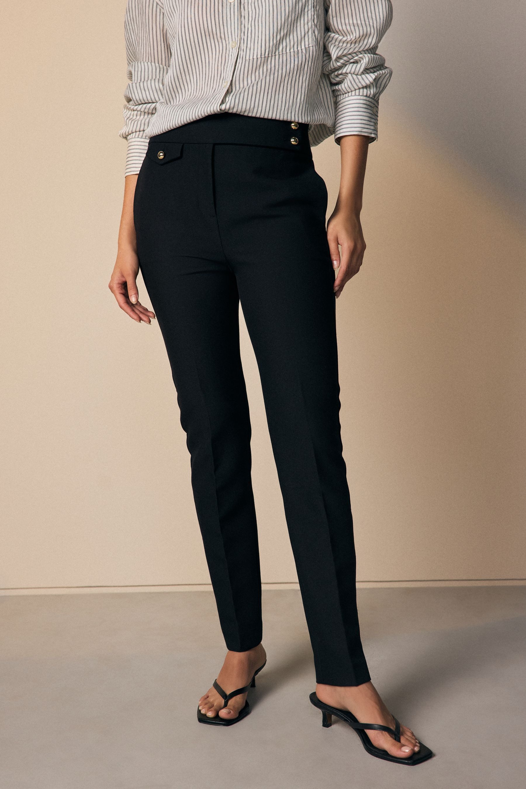 Next Skihose Skinny Fit Hose mit Knopfdetail (1-tlg)