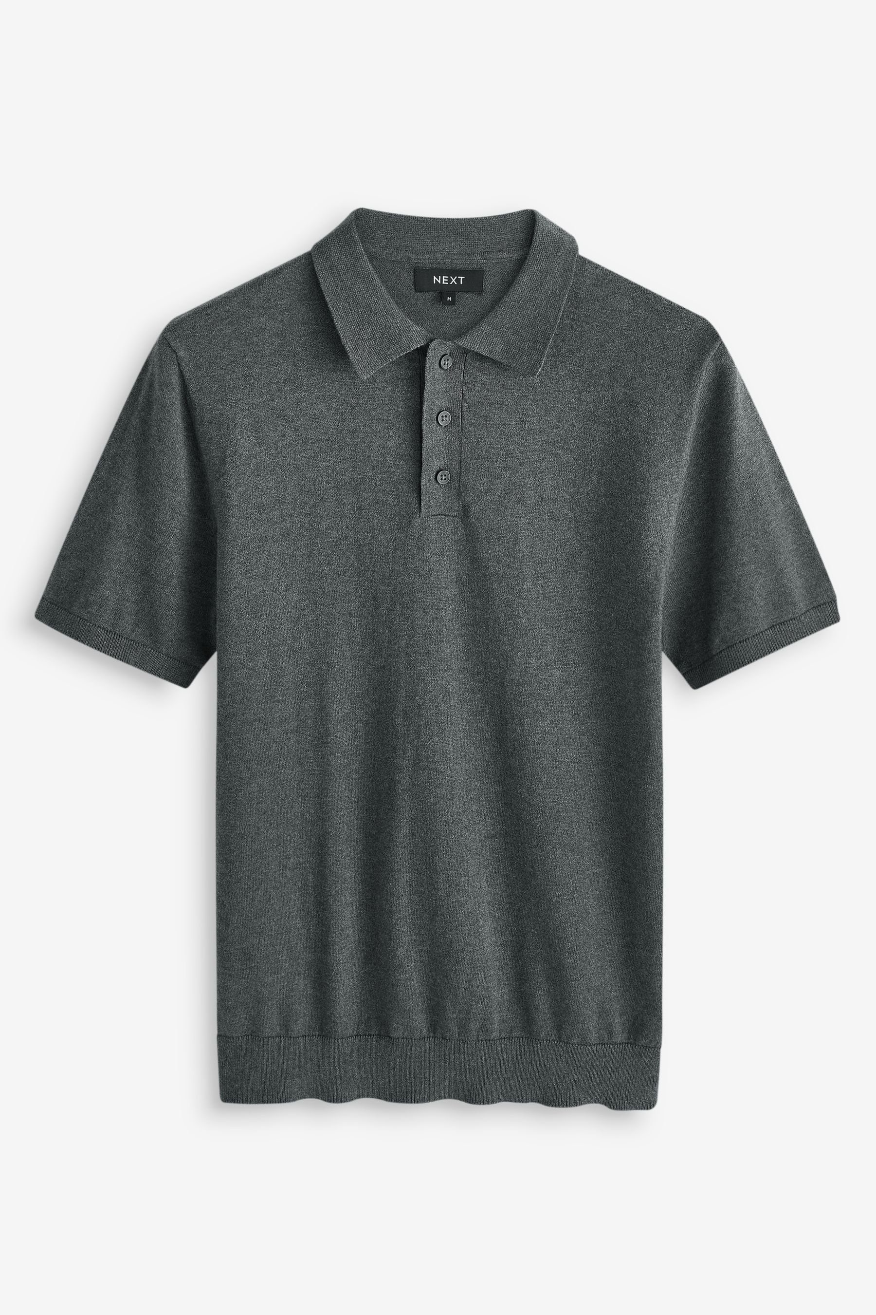 Next Poloshirt Gestricktes Polo-Shirt (1-tlg) Grey | Poloshirts
