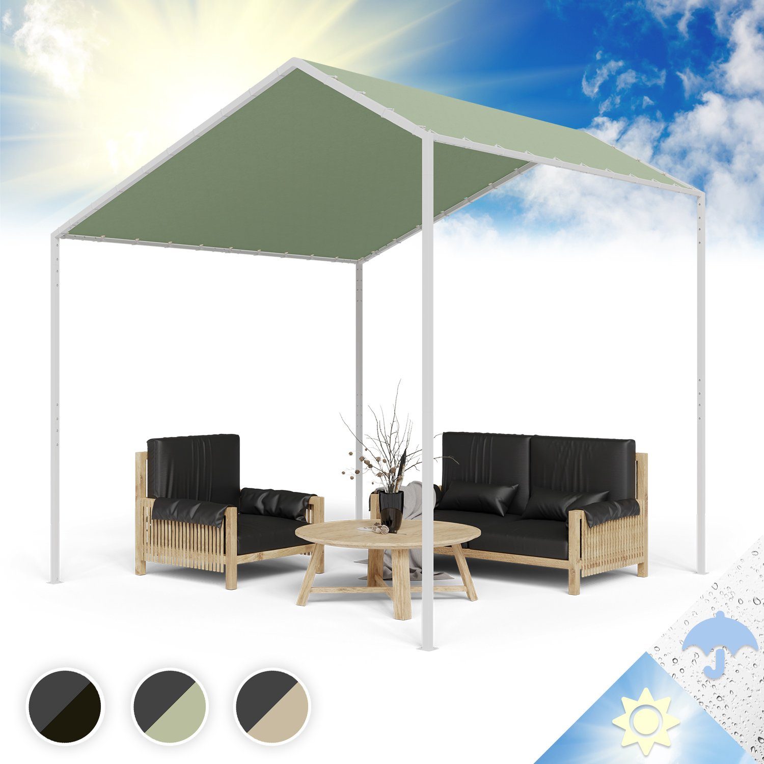 blumfeldt Pavillon La Rochelle Gazebo, (Set, Set), Terrassenüberdachung Grillpavillon Gartenpavillon Sonnenschutz