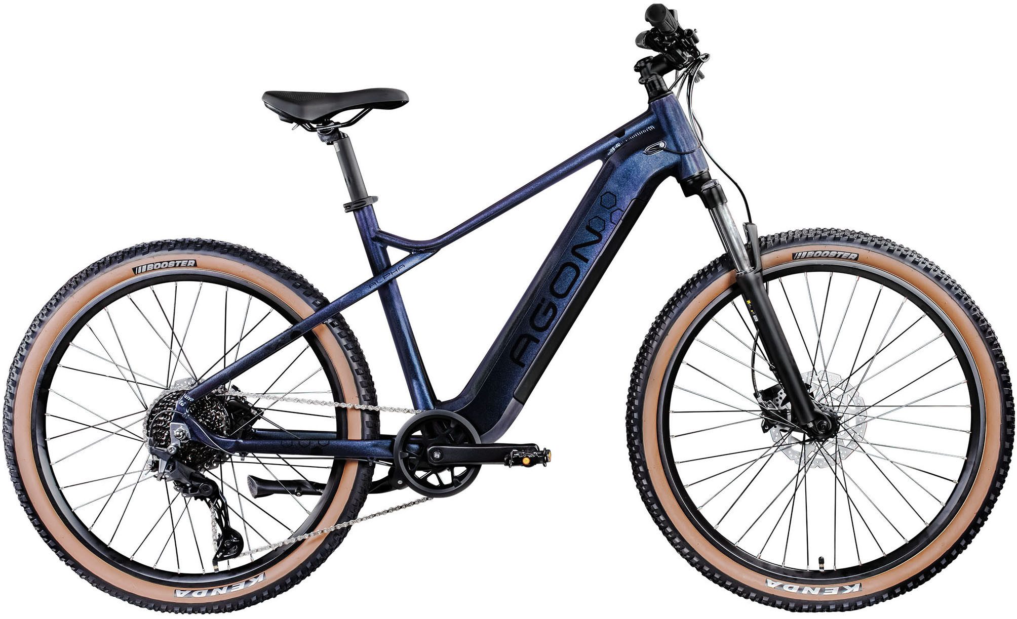 AGON E-Bike Mountainbike Alpha, 10 Gang Deore SGS T6000 Schaltwerk, Kettenschaltung, Heckmotor, 540 Wh, Pedelec, Elektrofahrrad für Damen u. Herren, MTB