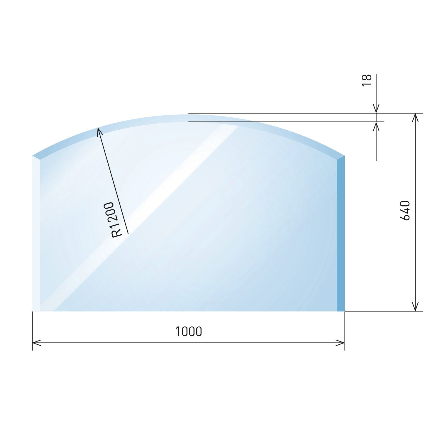 Raik Bodenschutzplatte raik Kamin Glasplatte Zunge flach 3 mit Facette günstig online kaufen