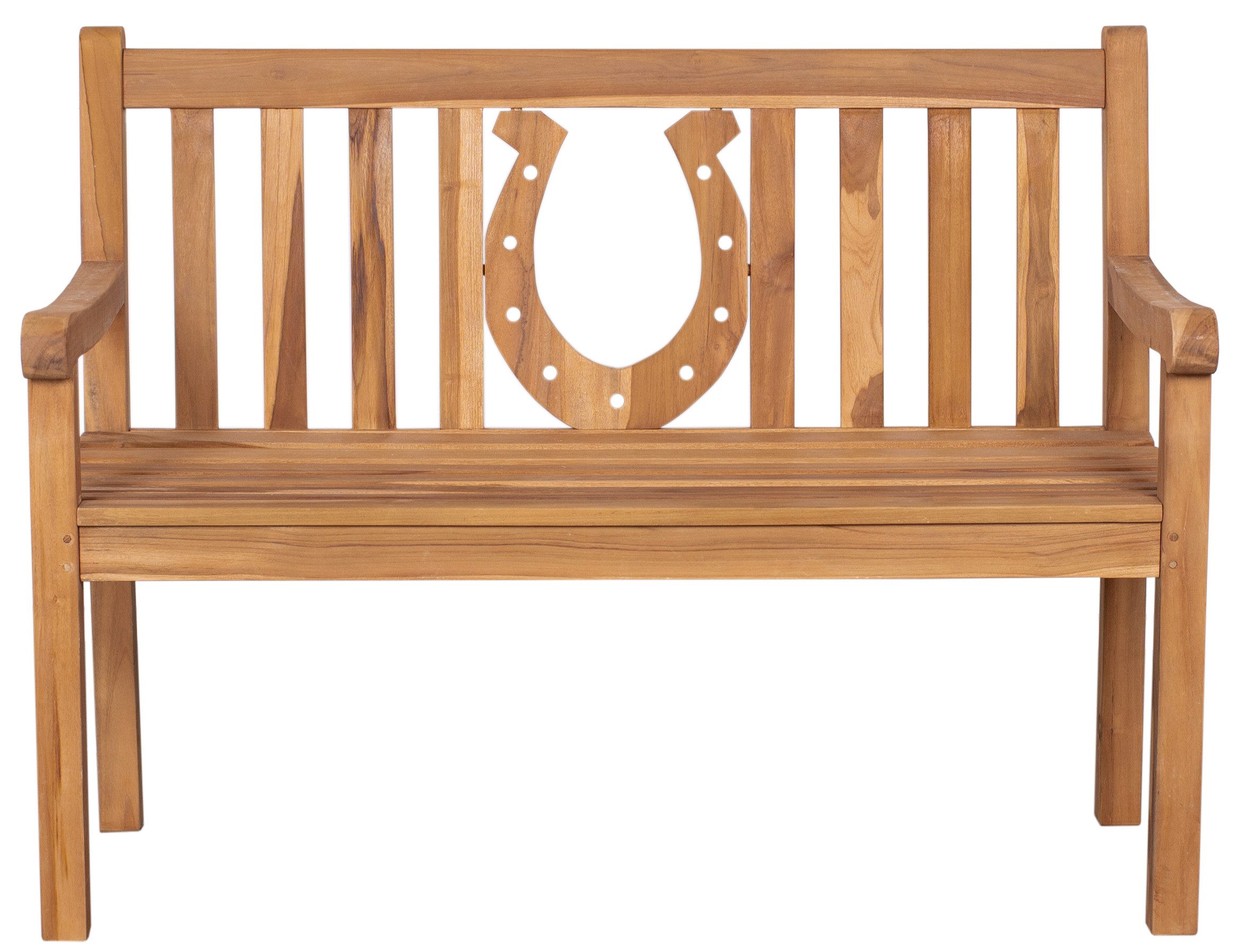 MR.DEKO Gartenbank Hufeisen Teak 120 cm günstig online kaufen
