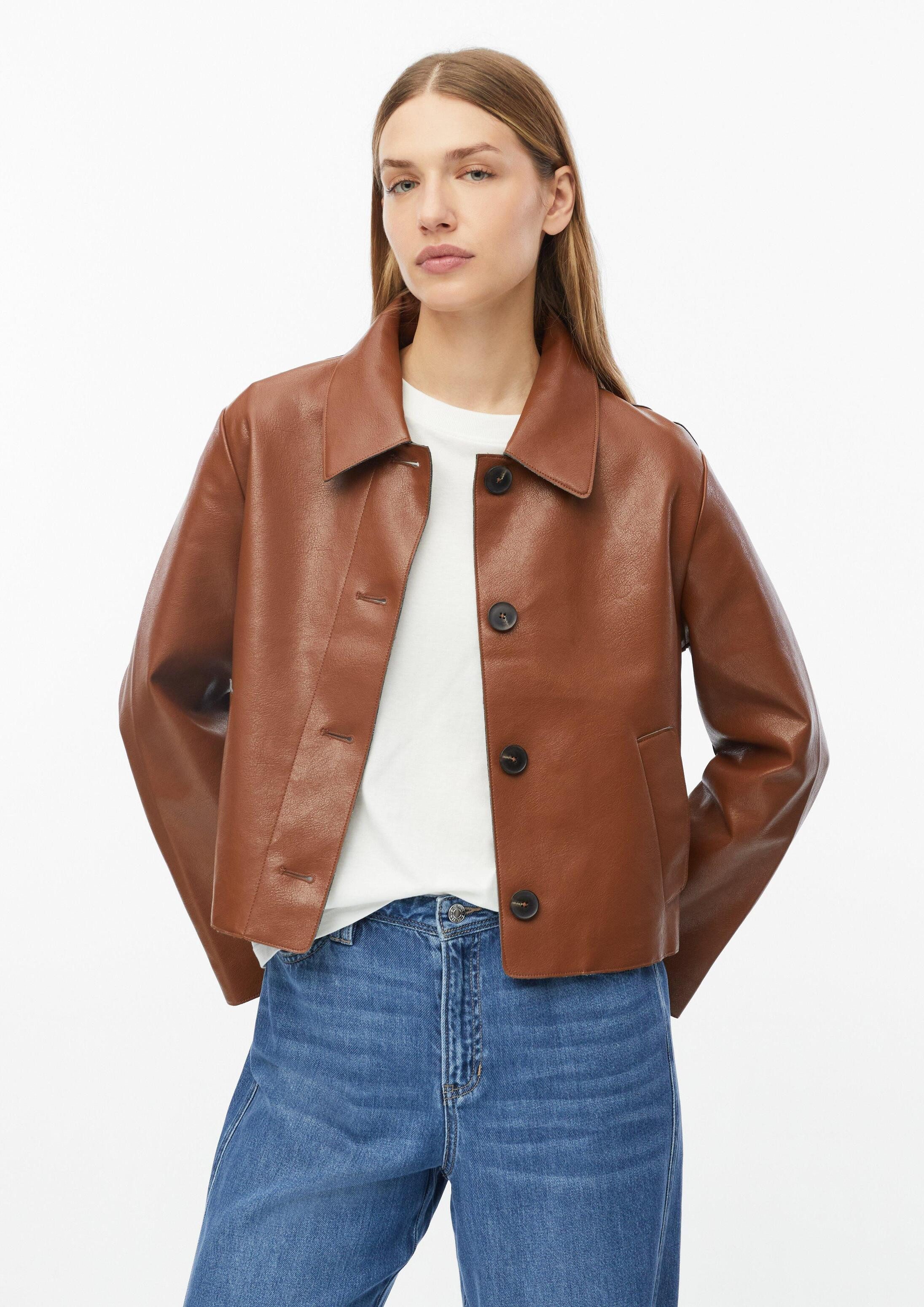 s.Oliver Funktionsjacke Outdoor-Jacke Jacke in Leder-Optik