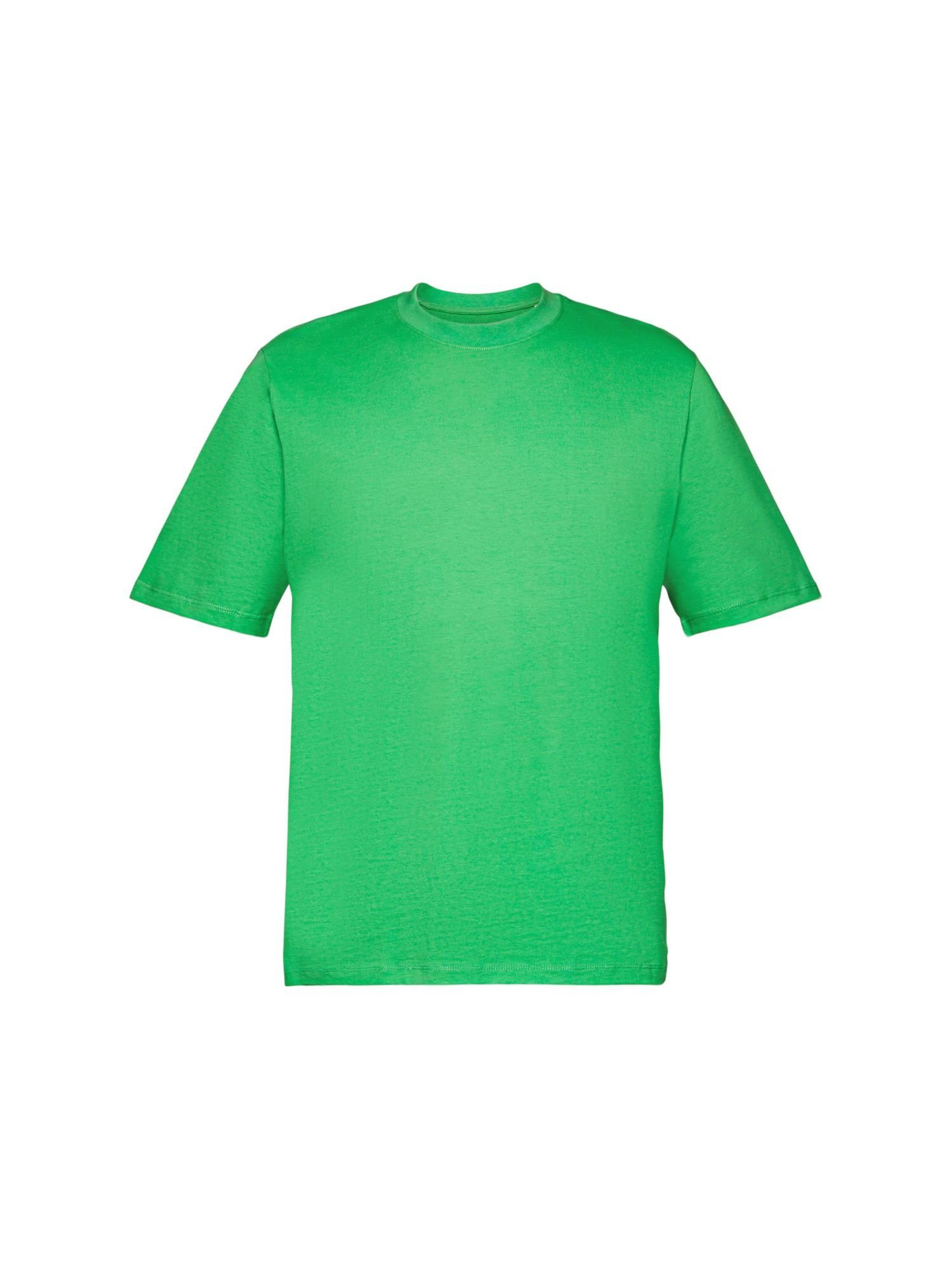 Esprit T-Shirt Baumwoll-T-Shirt mit Rundhalsausschnitt (1-tlg) GREEN
