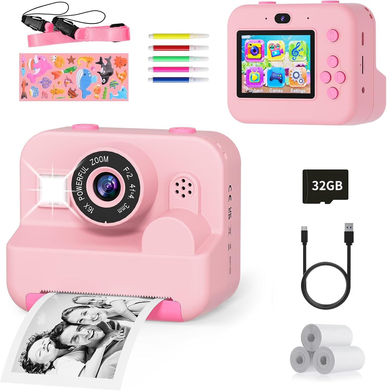 Kinder-Digitalkamera, 2,4-Zoll-Bildschirm, 1080P HD-Kamera, Kinderkamera