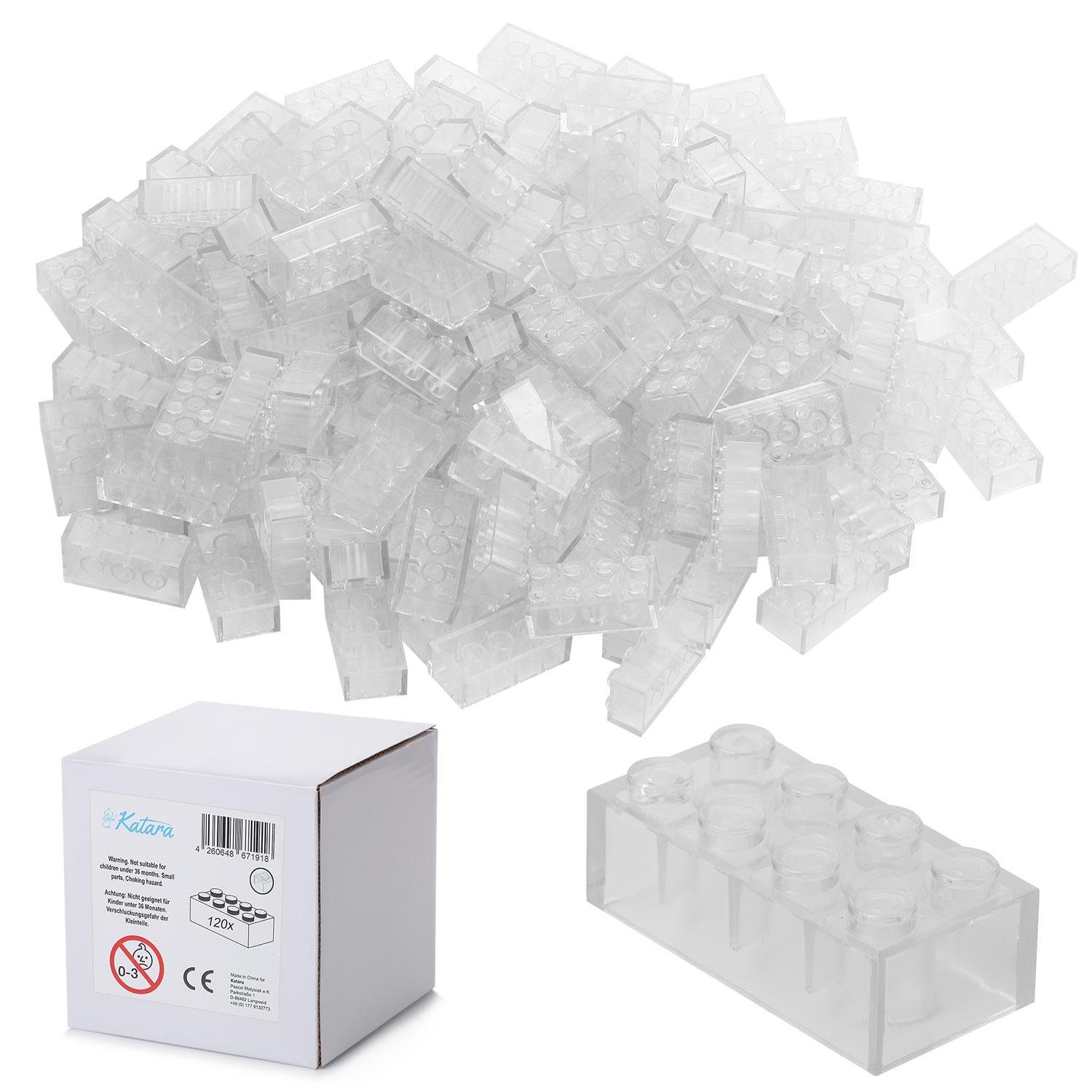Katara 120 Steckbausteine 4x2 Noppen, Spielzeug Konstruktionsspielsteine, (Packung), 100% Kompatibel Sluban, Papimax, Q-Bricks, LEGO®