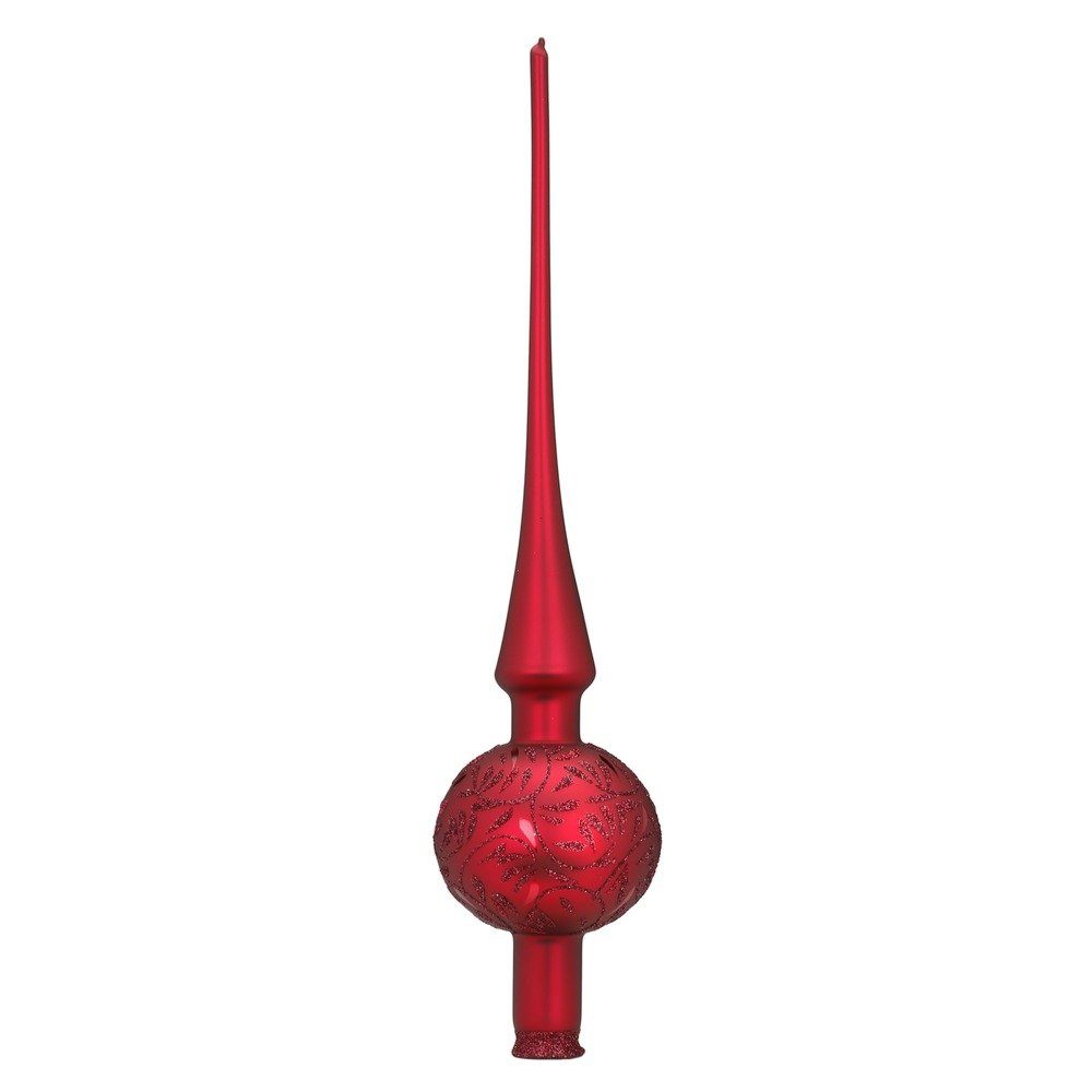 Stück 30cm INGE-GLAS® Christbaumspitze, Ornamenten dunkelrot, 1 Christbaumspitze mit Glas