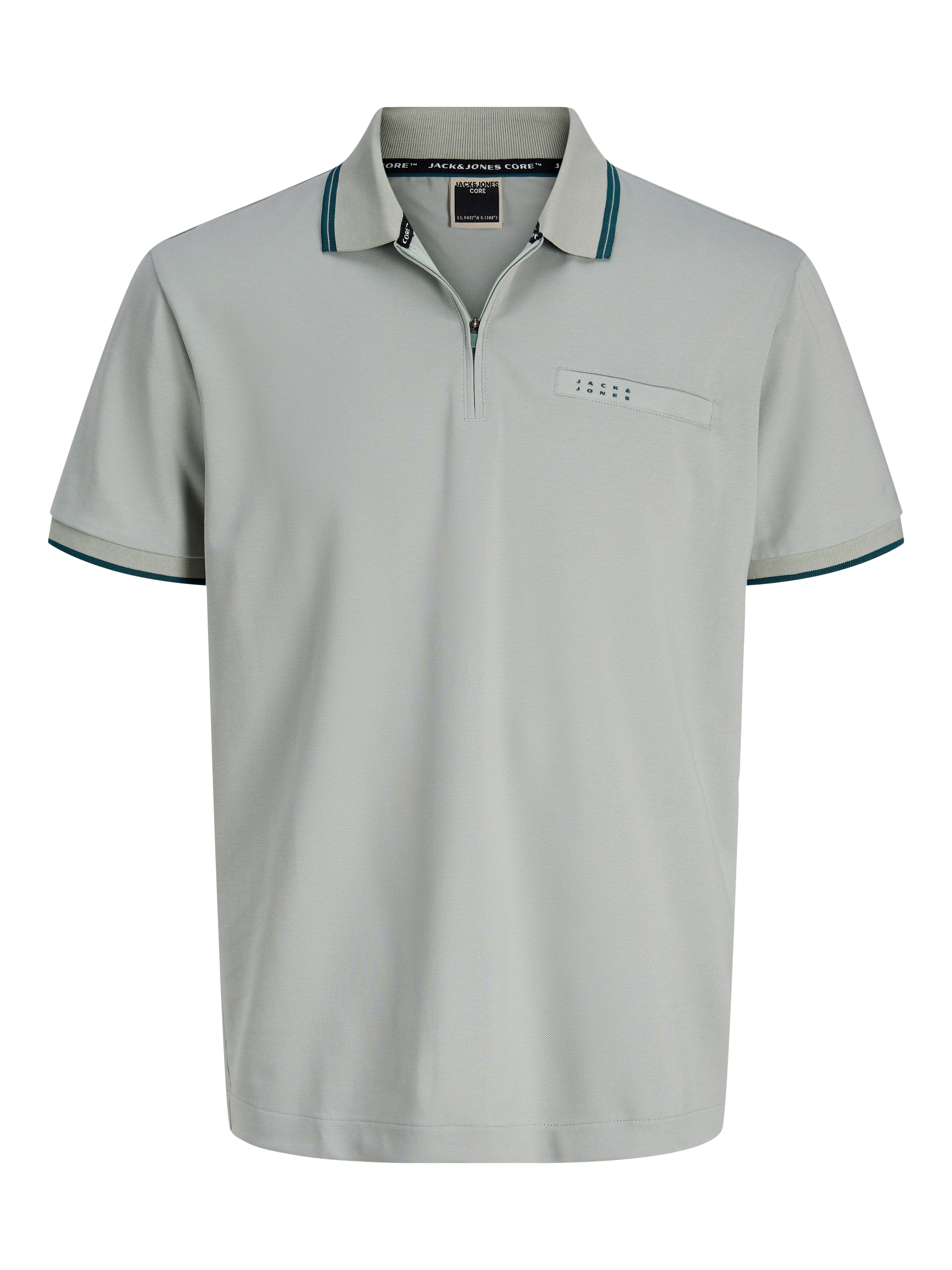 Jack & Jones Poloshirt JCOFUSION BRANDING POLO ZIP SS mit Brusttasche – Bild 3 von 3
