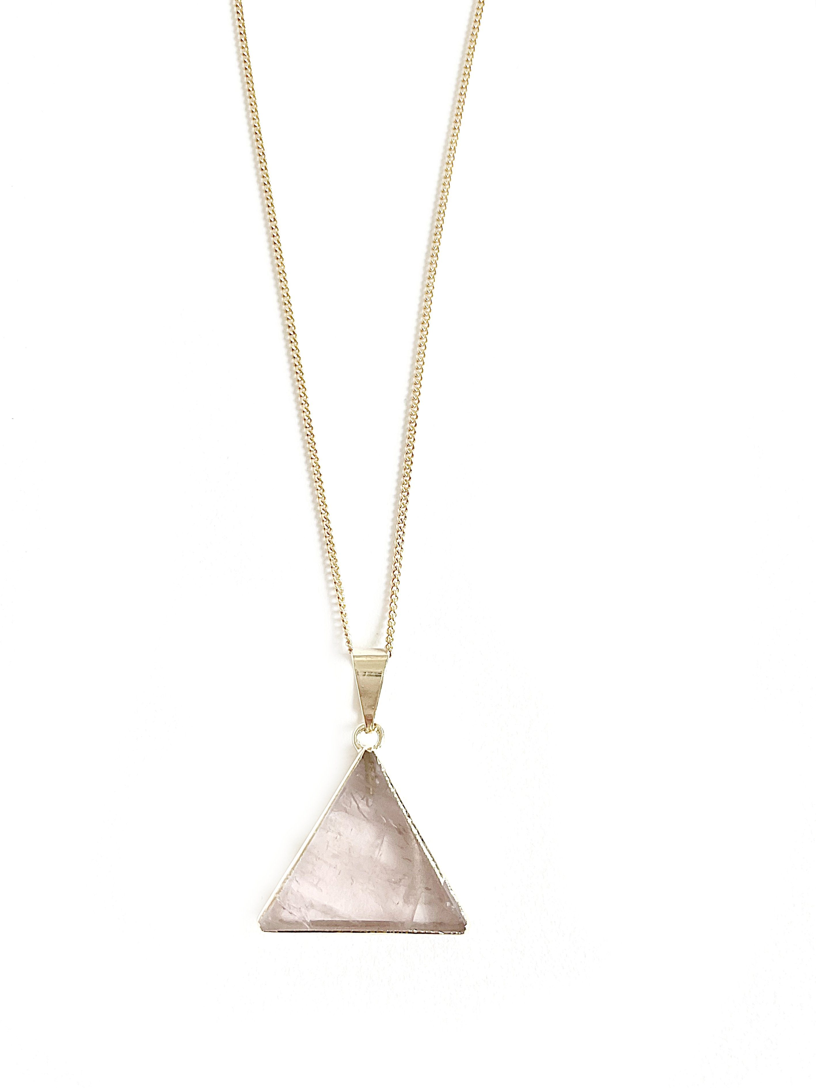 Crystal and Sage Jewelry Kette mit Anhänger Rosenquarz Dreieck Halskette, a günstig online kaufen