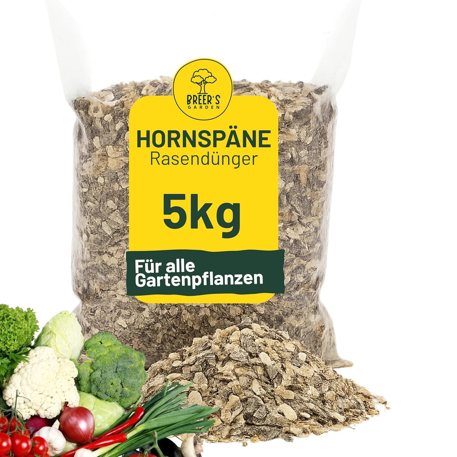 Breers Pet Food Universaldünger Hornspäne Dünger für Rasen, Blumen, Natürlicher Stickstoffdünger und Gartendünger mit Langzeitwirkung