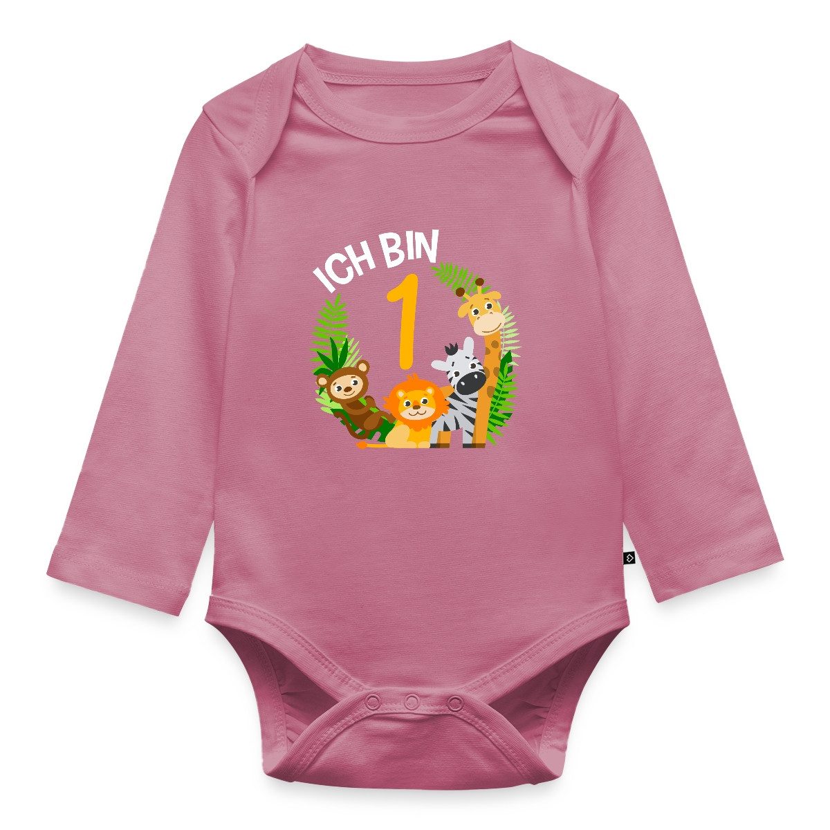 Langarmbody 1. Geburtstag Dschungel Tiere Tages Baby Body Langarm