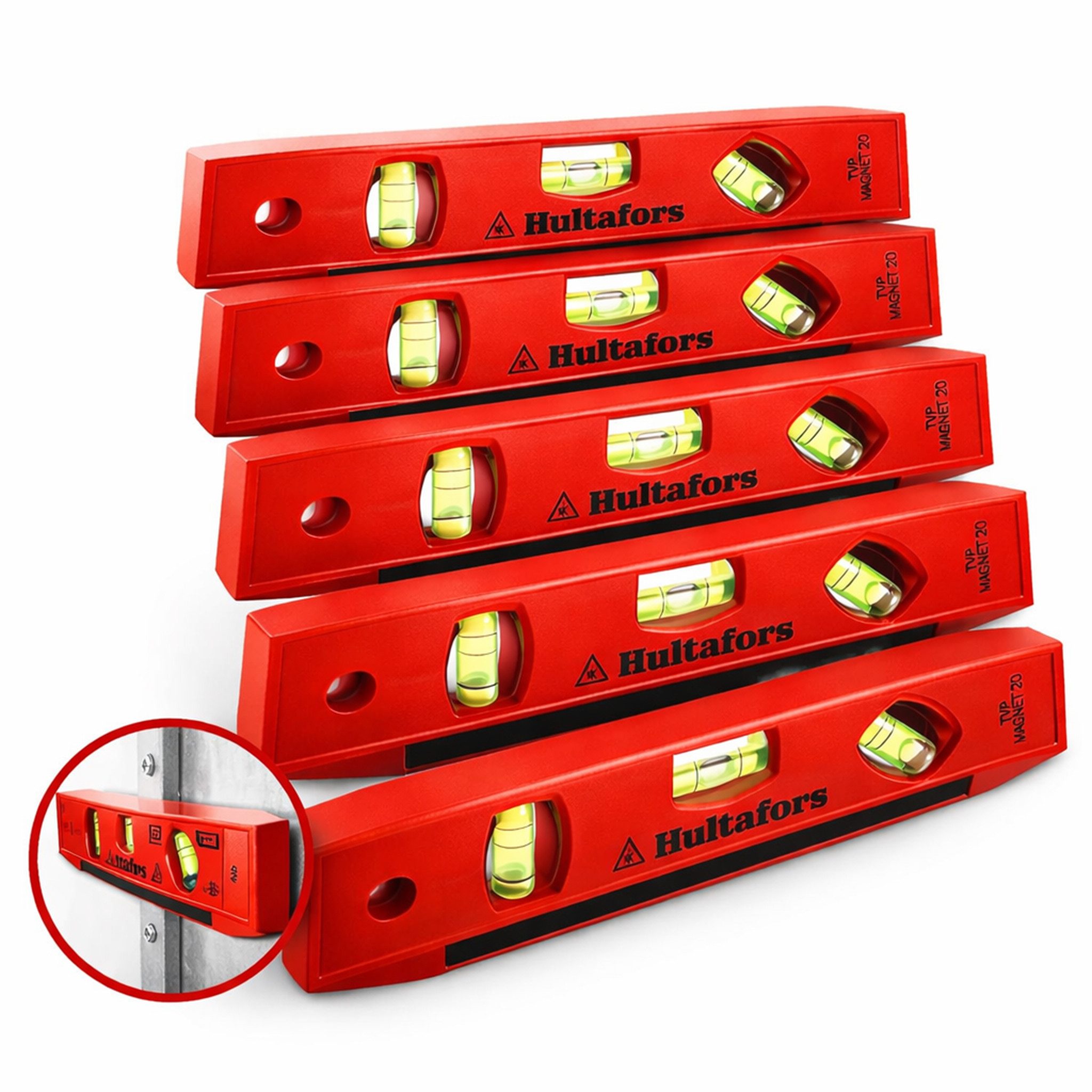 Hultafors Torpedowasserwaage 5 x Hultafors Torpedo-Profi-Wasserwaage TVP 20 Magnet Typ 401853