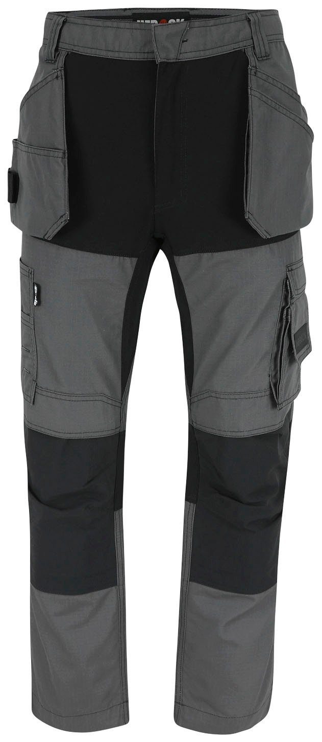 4-Wege-Stretch-Teilen Spector grau-schwarz und Arbeitshose mit festen Nageltaschen Multi-Pocket-Hose Herock Hose 2