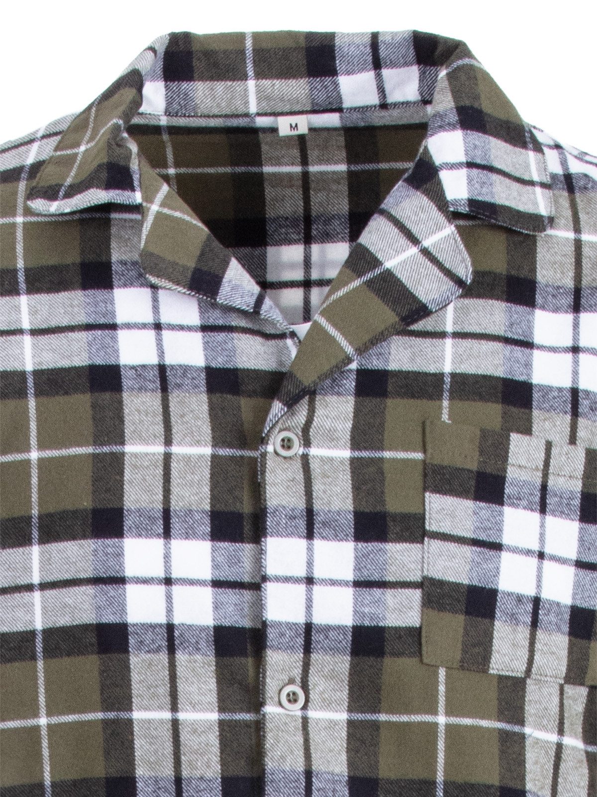 Henry Terre Pyjama Kent Langarm - Karo Look Hemdkragen durchgeknöpft Tartan Holzfäller – Bild 4 von 5