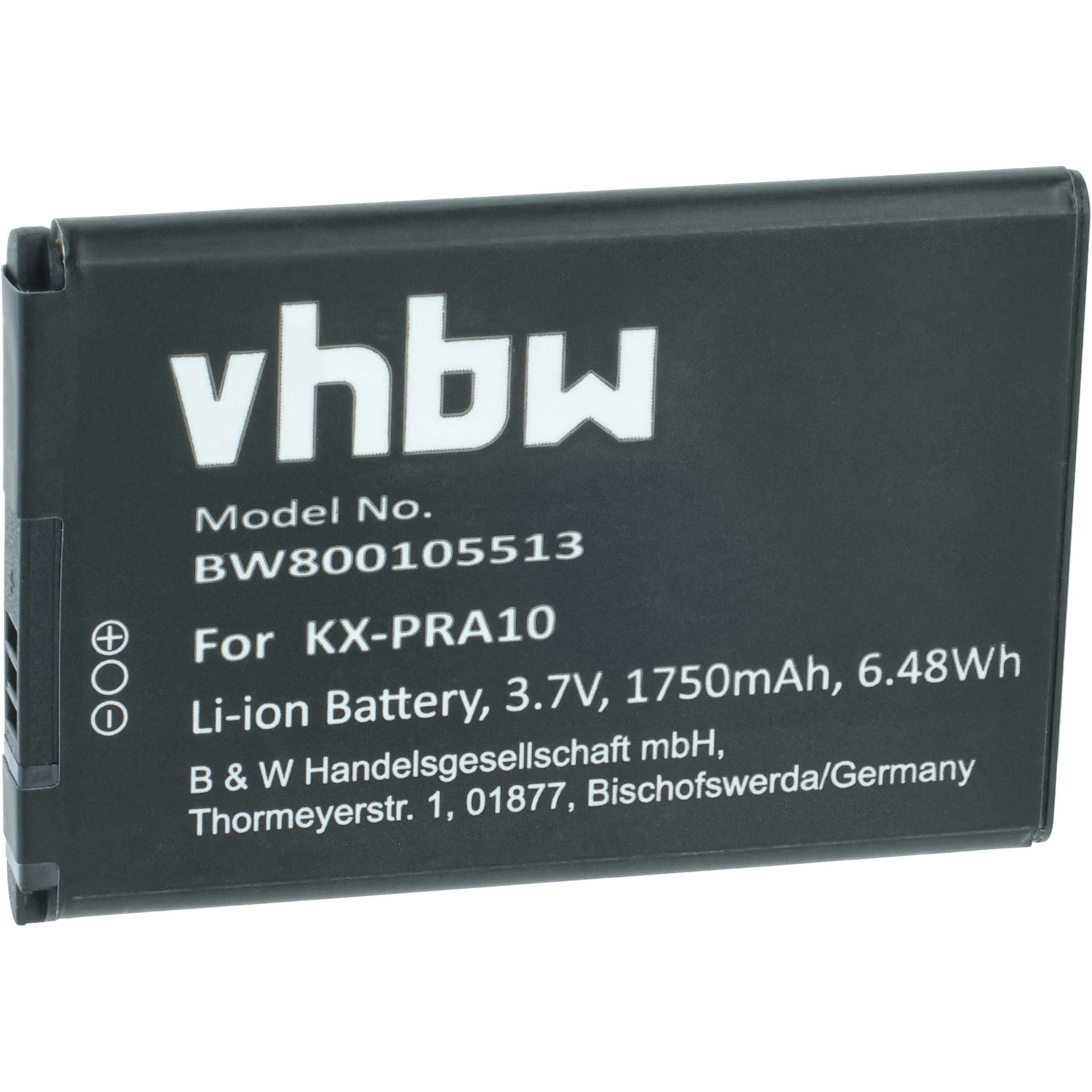 vhbw Akku passend für Panasonic KX-PRXA10, KX-PRX120GW, KX-PRX150GB, Akku Akku Li-Ion 1750 mAh (3,7 V, 1 St), Leistungsfähiger Austausch-Akku für Telefon, Festnetz oder schnurloses