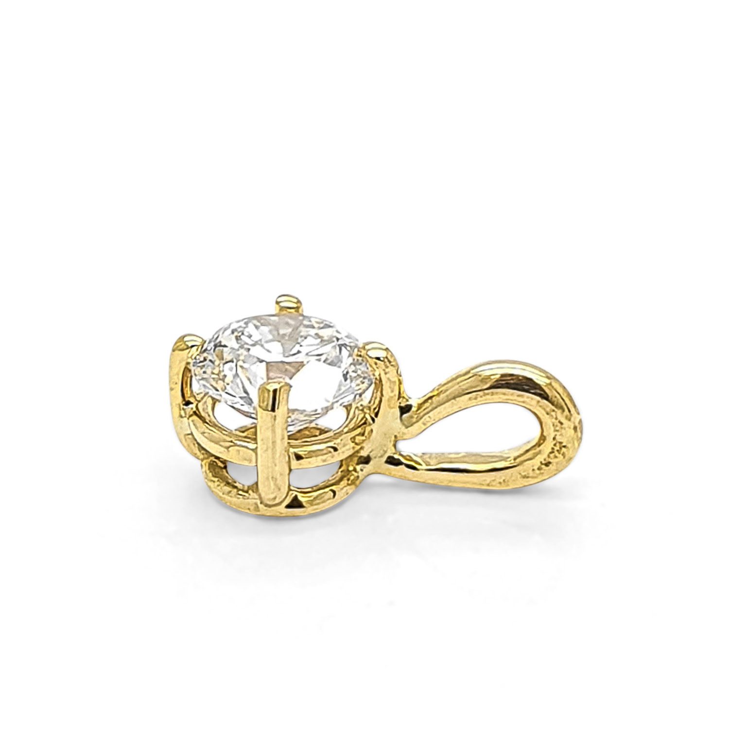 Webgoldschmied Kettenanhänger Diamant Anhänger 750/- Gold 18 Karat Gold mit Brillant 0,52 F/IF, handgefertigt