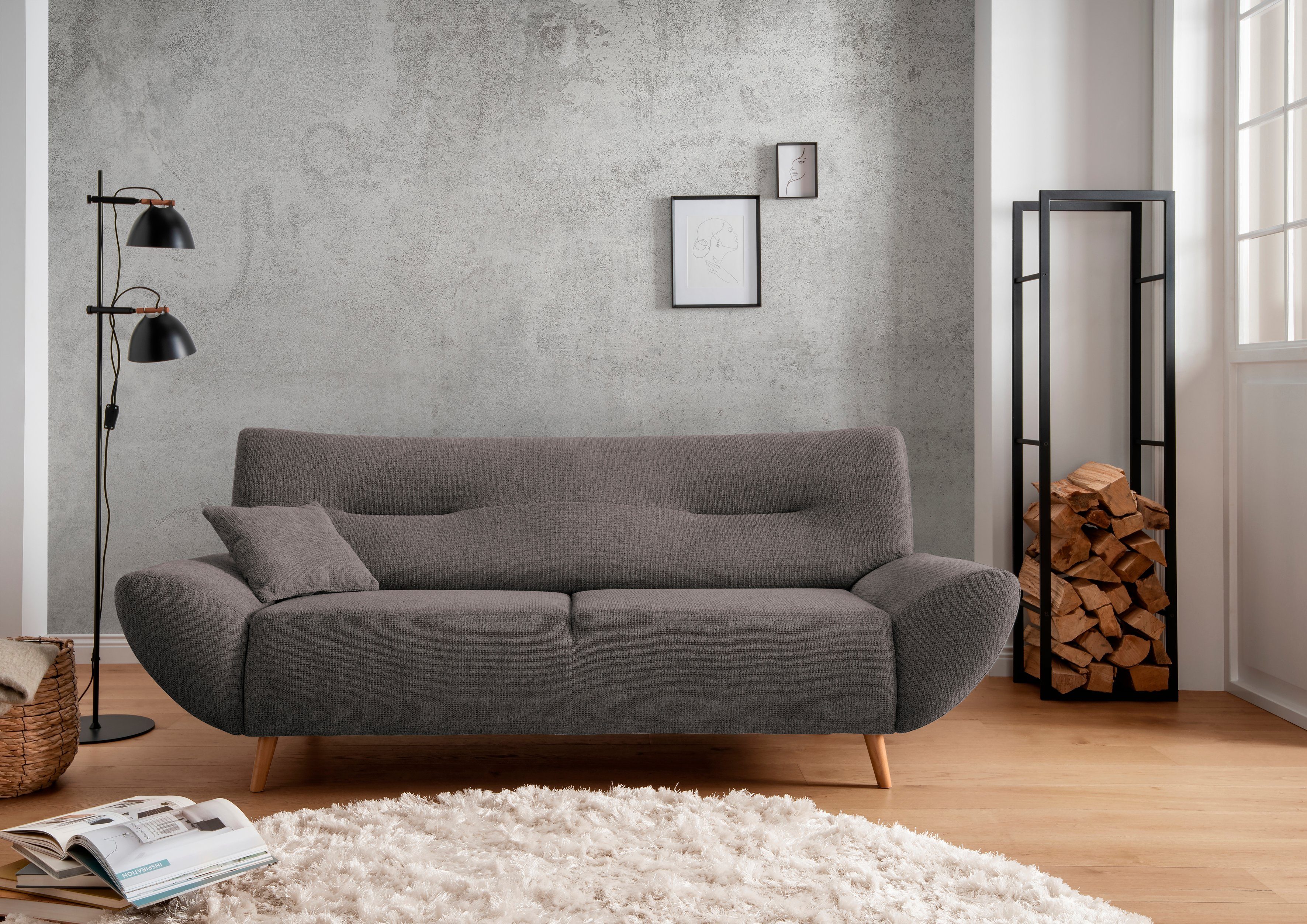 Home affaire 3-Sitzer Drago, 1 Teile, frei im Raum stellbar, inkl. 1 Zierkissen
