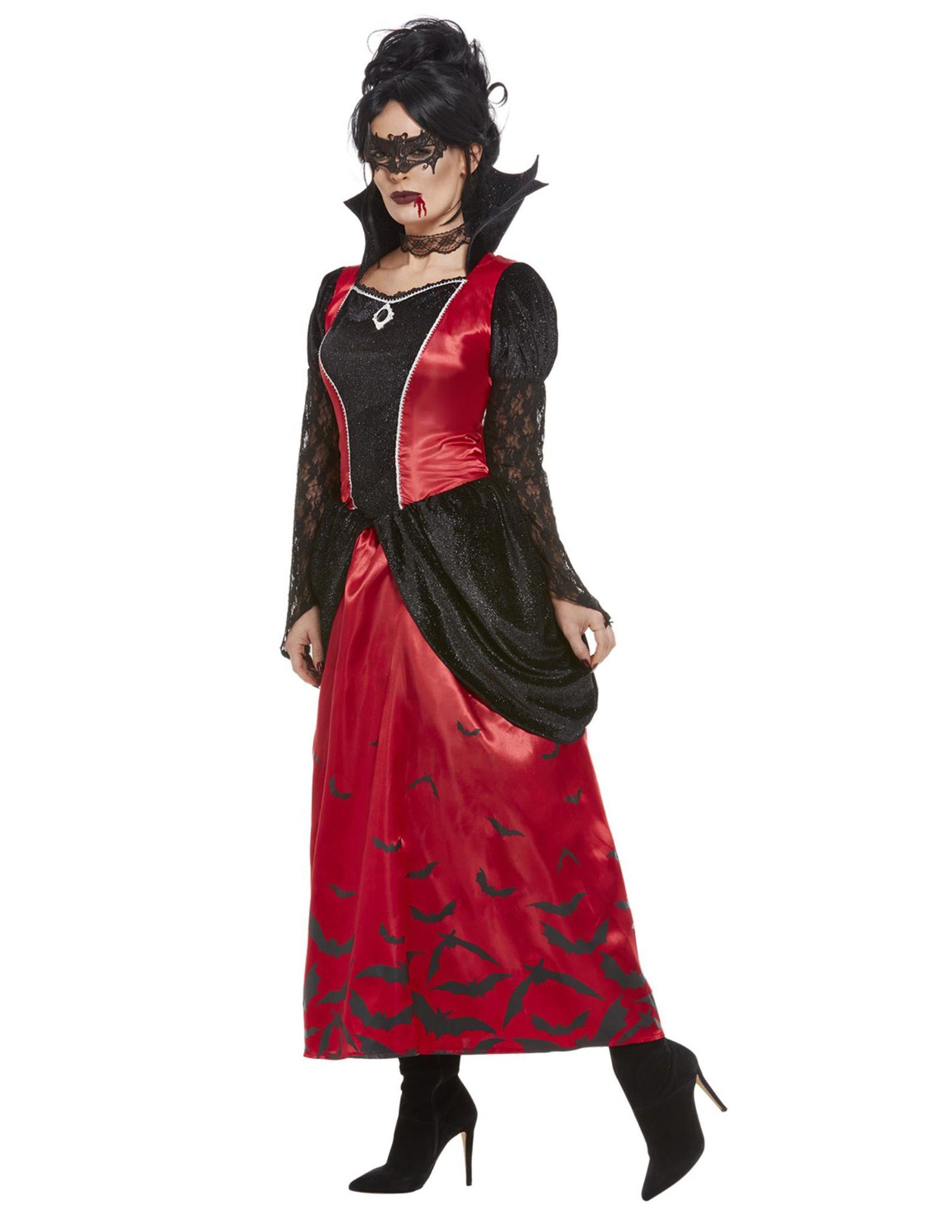 Rubies Niederlande b.v. Kostüm Vampir-Kostüm für Damen mit Maske Halloween-Kostüm schwarz-rot