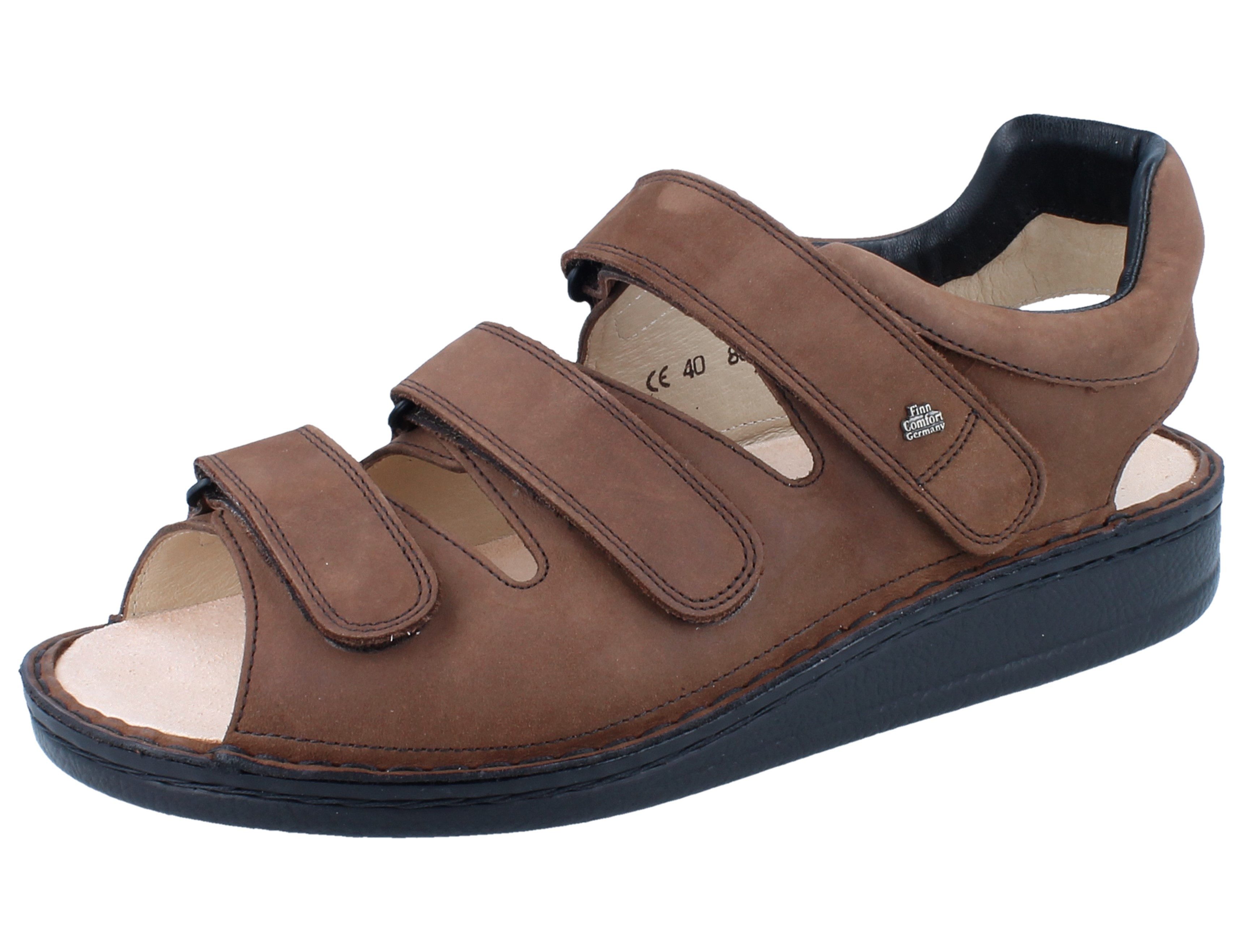 Finn Comfort FINN COMFORT Tunis Herren Sandale braun Nubukleder - Größe: 40 Sandale Wechselfußbett