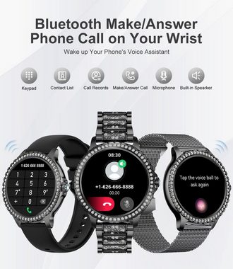 Lige Telefonfunktion Fitness Tracker Damen's IP67 wasserdicht Smartwatch (3,35 cm/1,32 Zoll, Android/iOS), Mit Herzfrequenz-Monitor, Multisport-Tracker, Schlaf SpO2, Kalorien
